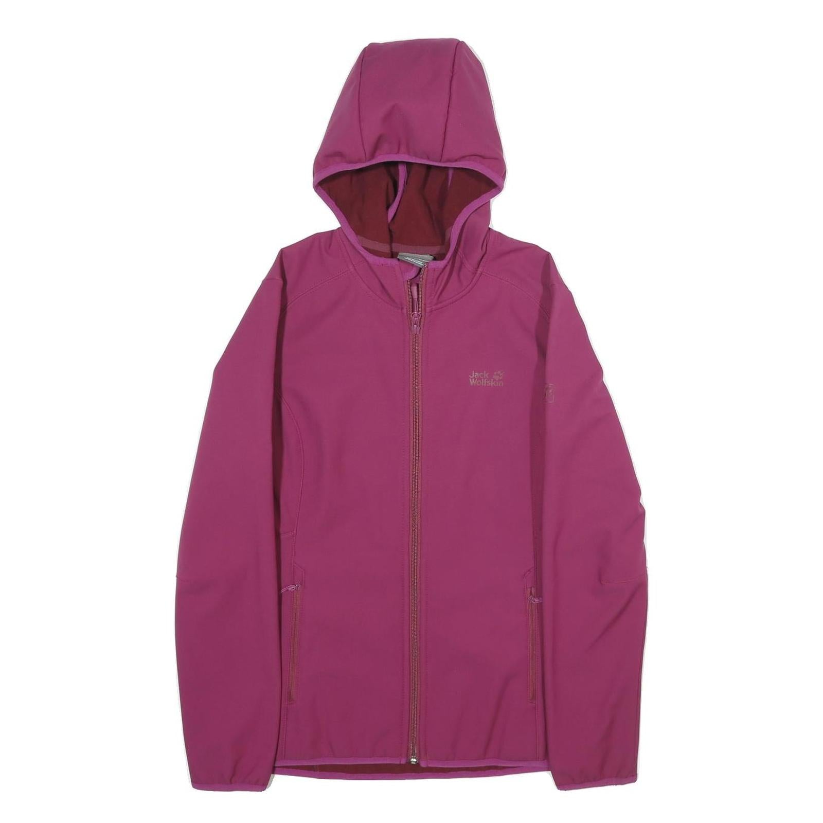 JACK WOLFSKIN Womens Purple Jacket S Polyester Outdoor Hooded Zip Plain Refurbished - N/A refurbished available on Cerqular