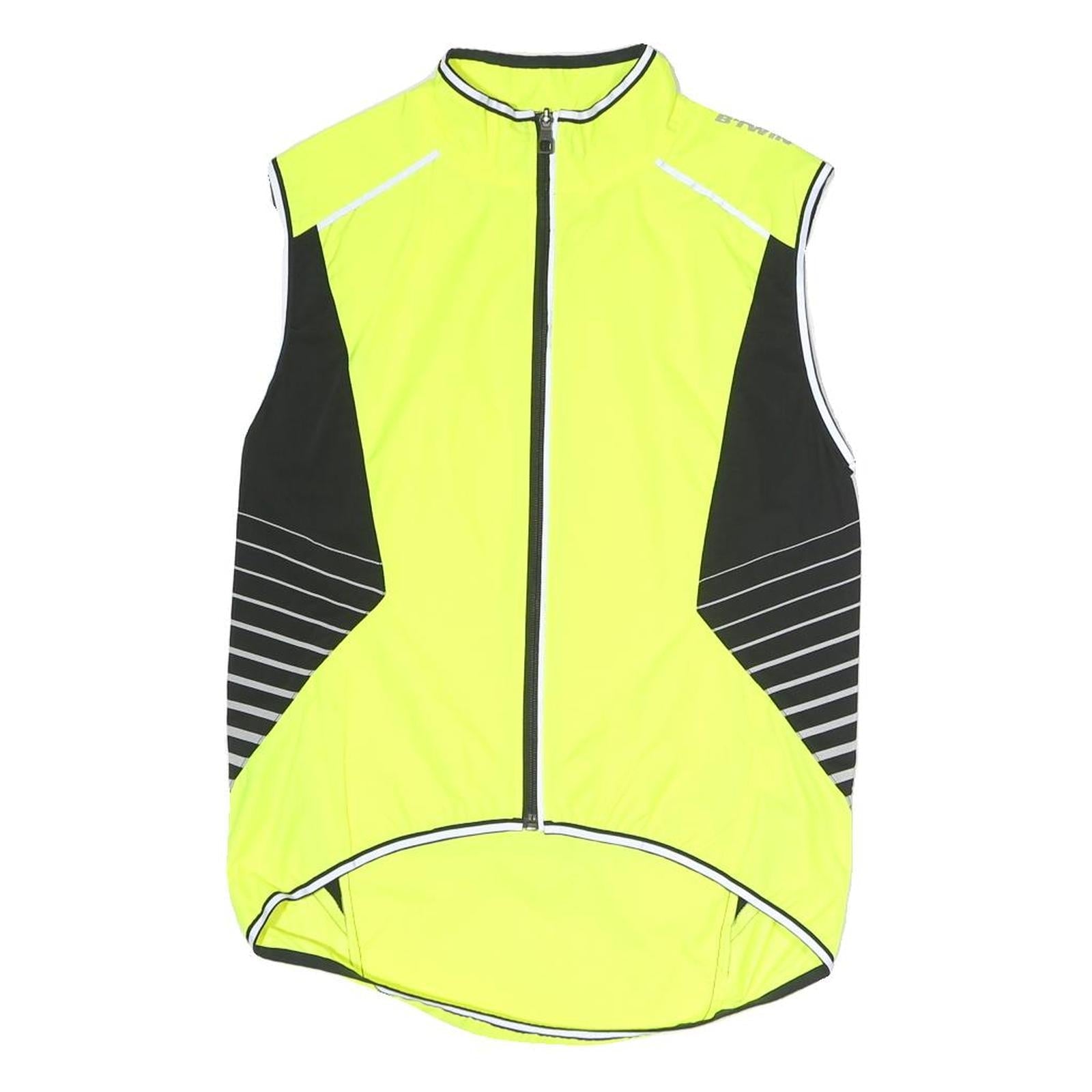 DECATHLON Mens Yellow & Black Cycling Gilet S Polyester Zip Reflective Refurbished - N/A refurbished available on Cerqular