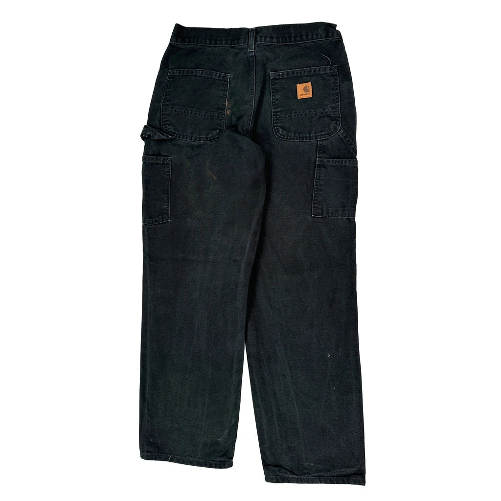 Buy Carhartt Carpenter Trousers - 30W 32L Black Cotton Refurbished - $87.09 Carhartt Carpenter Trousers - 30W 32L Black Cotton Refurbished - Thrifted (note: this is a term often used to describe second- refurbished available on Cerqular