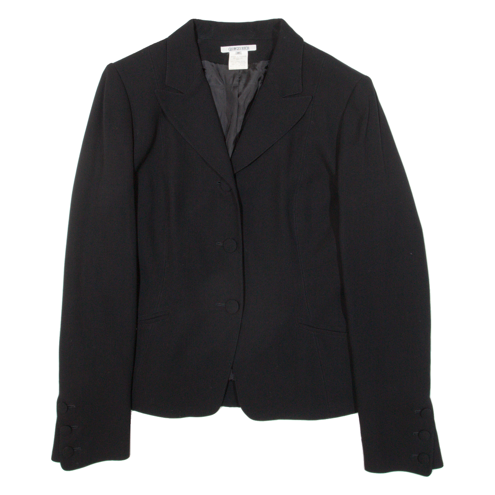 GEORGES RECH Womens Blazer Jacket Black Knit Wool M Refurbished - N/A refurbished available on Cerqular
