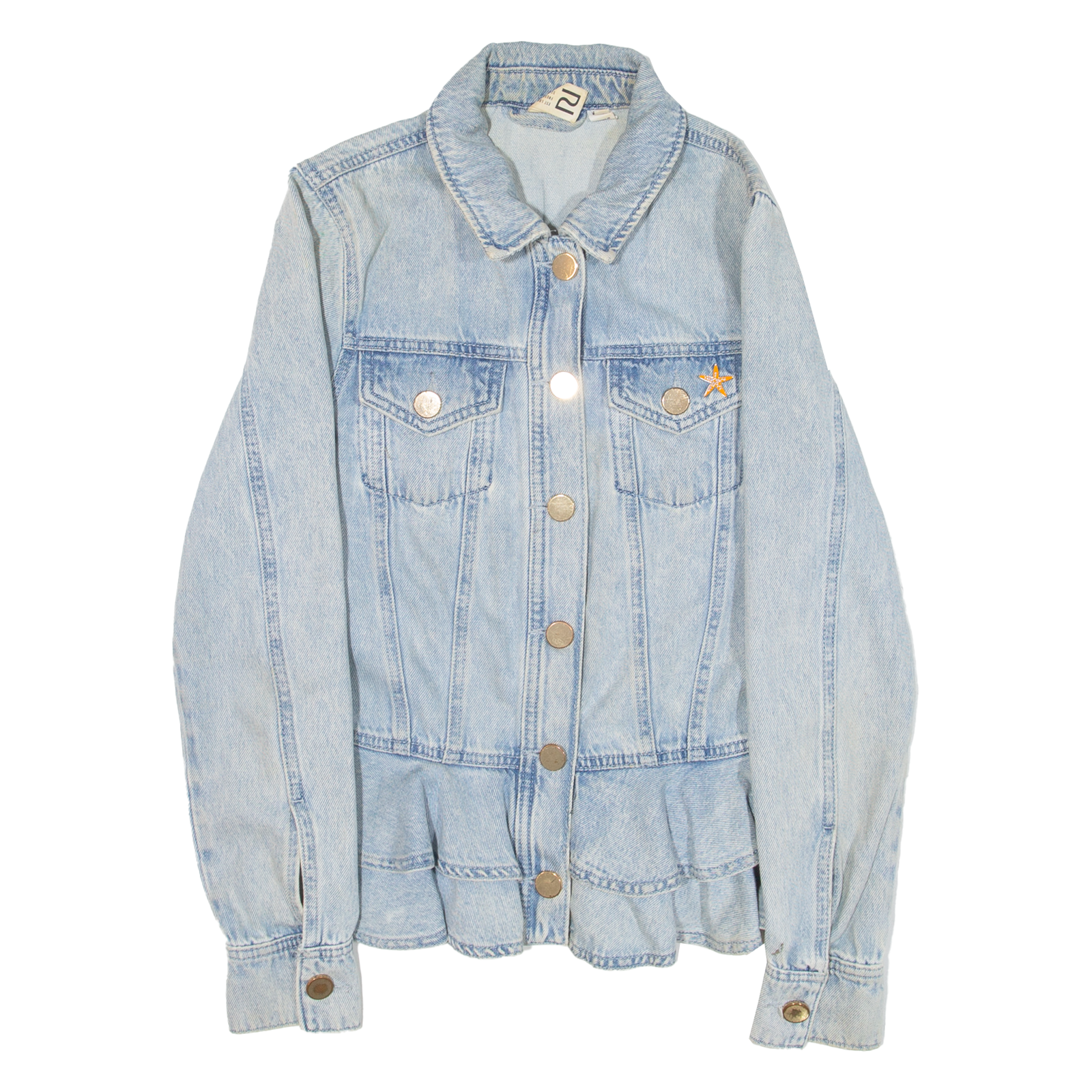 RIVER ISLAND Womens Denim Jacket Blue UK 10 Refurbished - N/A refurbished available on Cerqular
