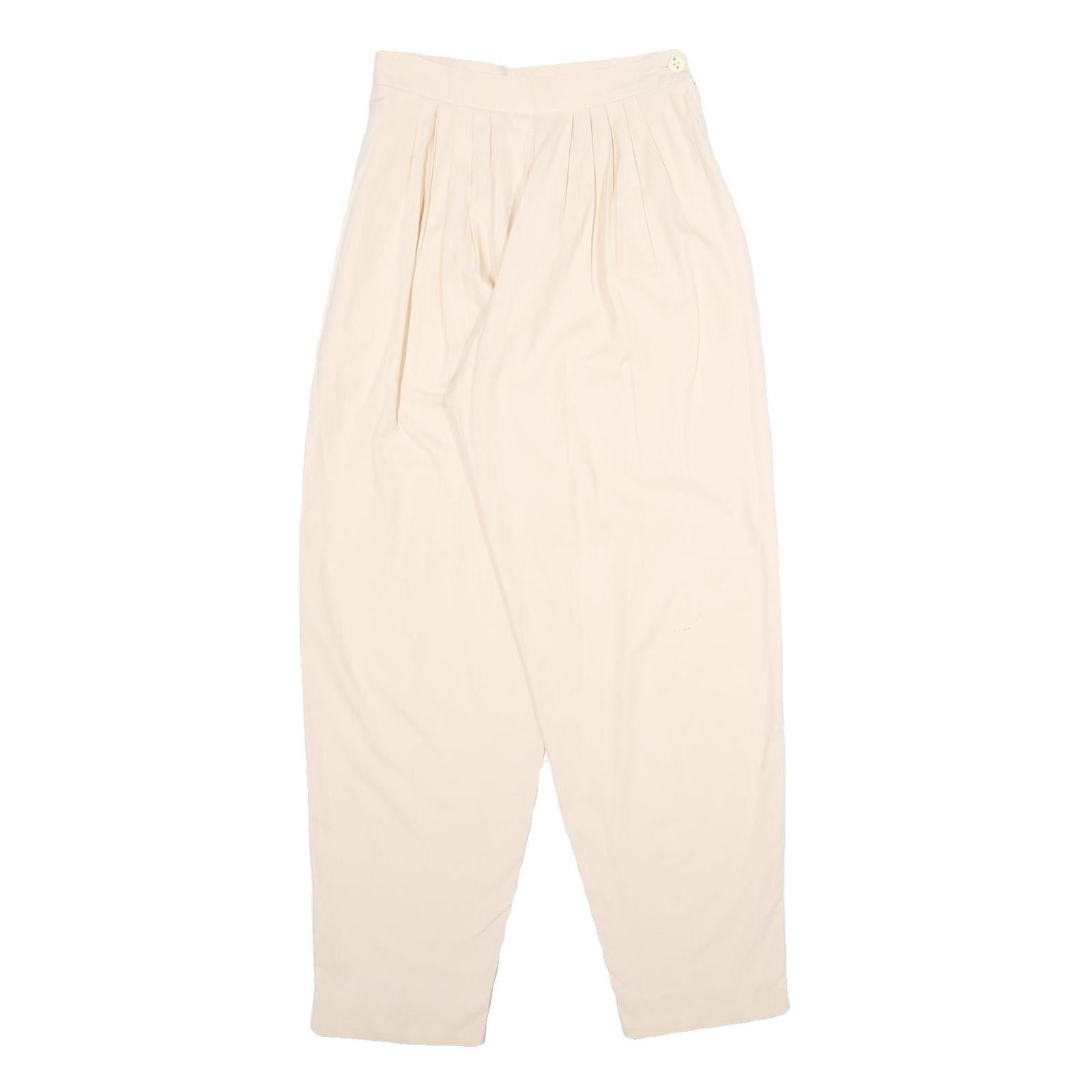 Cream Womens Regular Fit Tapered Trousers W26 L30 Elegant Lightweight Refurbished - N/A refurbished available on Cerqular