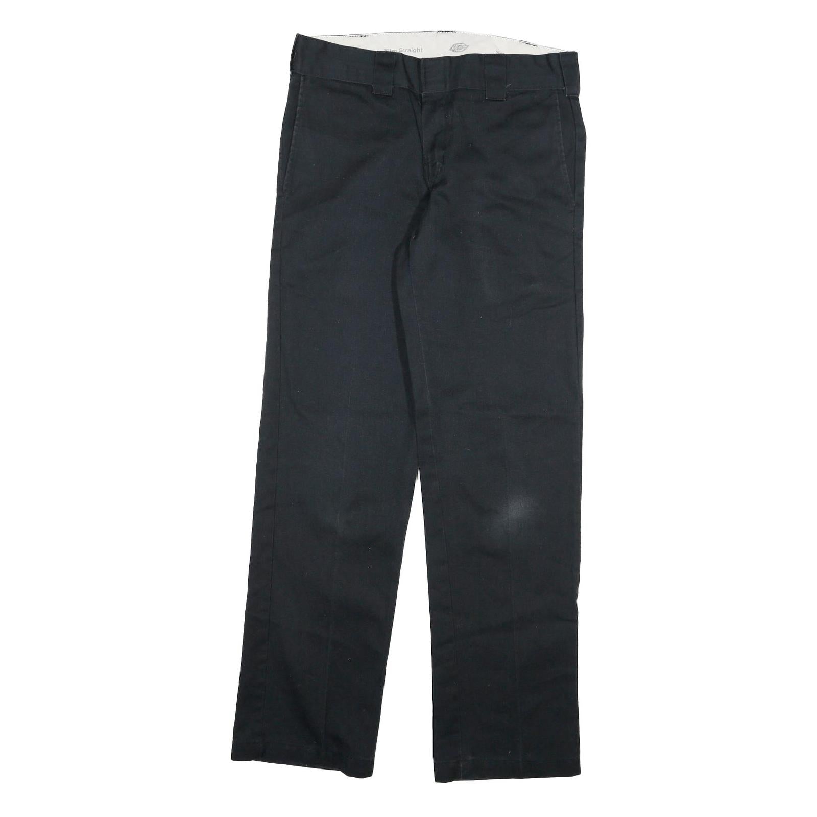 DICKIES Mens Cotton Blend Black Slim Straight Trousers W30 L30 Workwear Casual Refurbished - N/A refurbished available on Cerqular