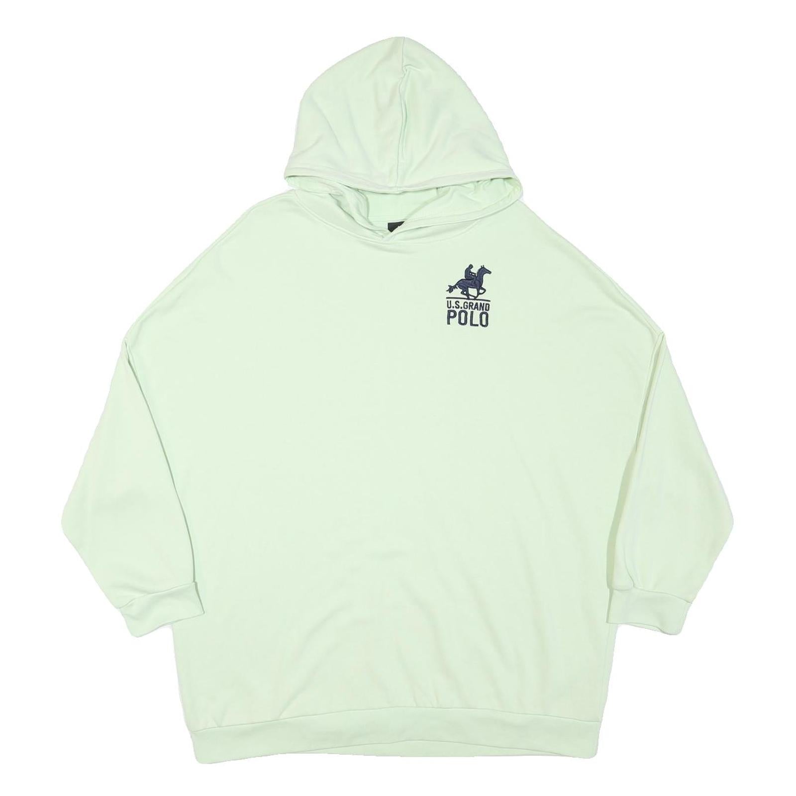US GRAND POLO Mens Light Green Hoodie L Cotton Blend Pullover Sweatshirt Refurbished - N/A refurbished available on Cerqular