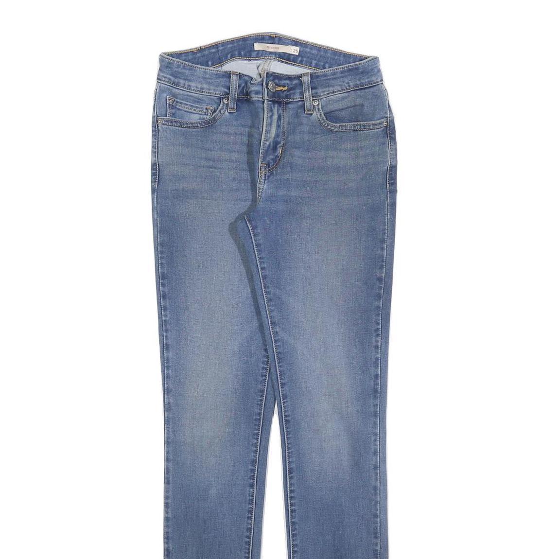 LEVI'S 711 Womens Jeans Blue Slim Skinny Denim Medium W25 L32 Stretch Zip Refurbished - N/A refurbished available on Cerqular