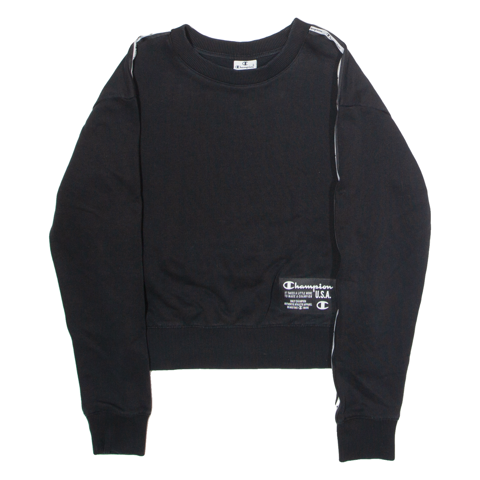 CHAMPION Womens Sweatshirt Black Crew Neck S Refurbished - N/A refurbished available on Cerqular