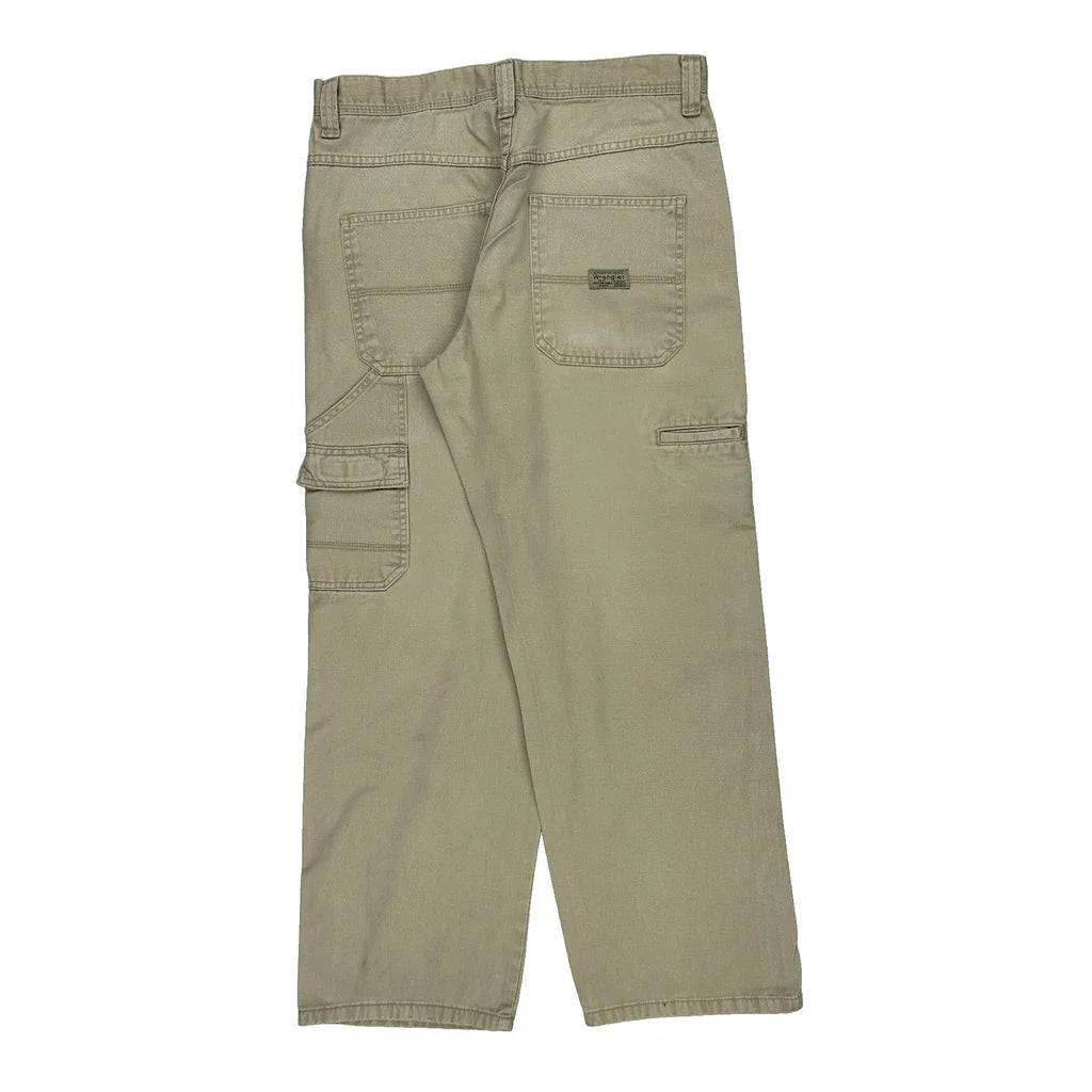 Buy Wrangler Cargo Carpenter Trousers - 32W 31L Beige Cotton Refurbished - $39.85 Wrangler Cargo Carpenter Trousers - 32W 31L Beige Cotton Refurbished - Thrifted (note: this is a term often used to describe second- refurbished available on Cerqular