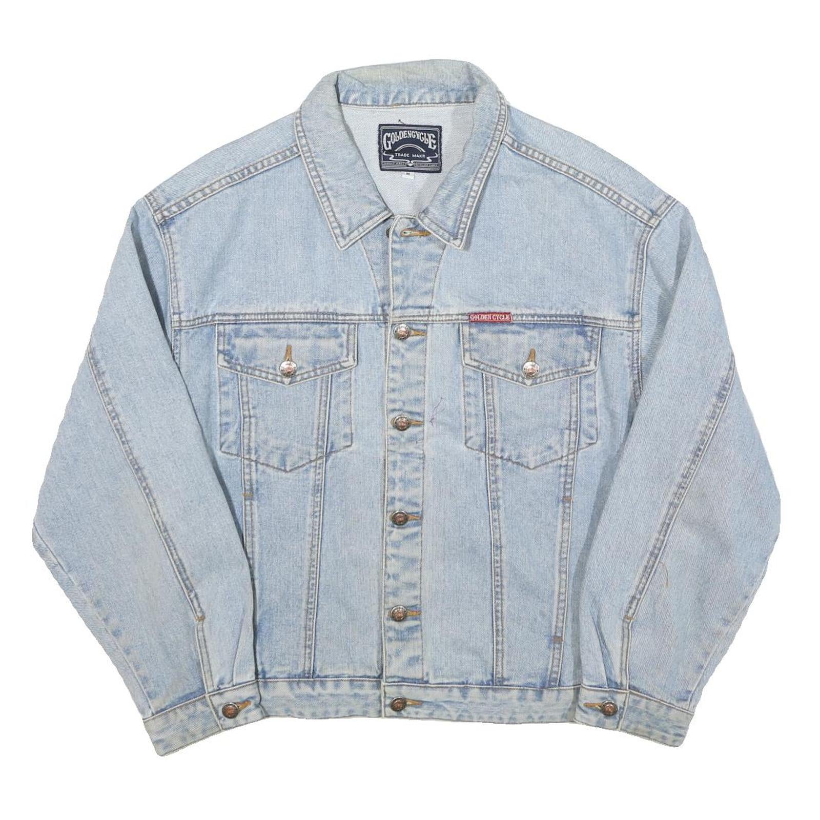 GOLDEN CYCLE Mens Blue Denim Jacket M Cotton Blend Button Closure Classic Fit Refurbished - N/A refurbished available on Cerqular
