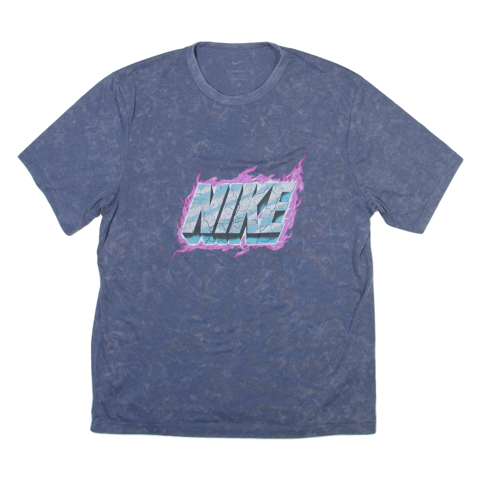 NIKE Mens Tie Dye T-Shirt Blue Crew Neck L Refurbished - N/A refurbished available on Cerqular
