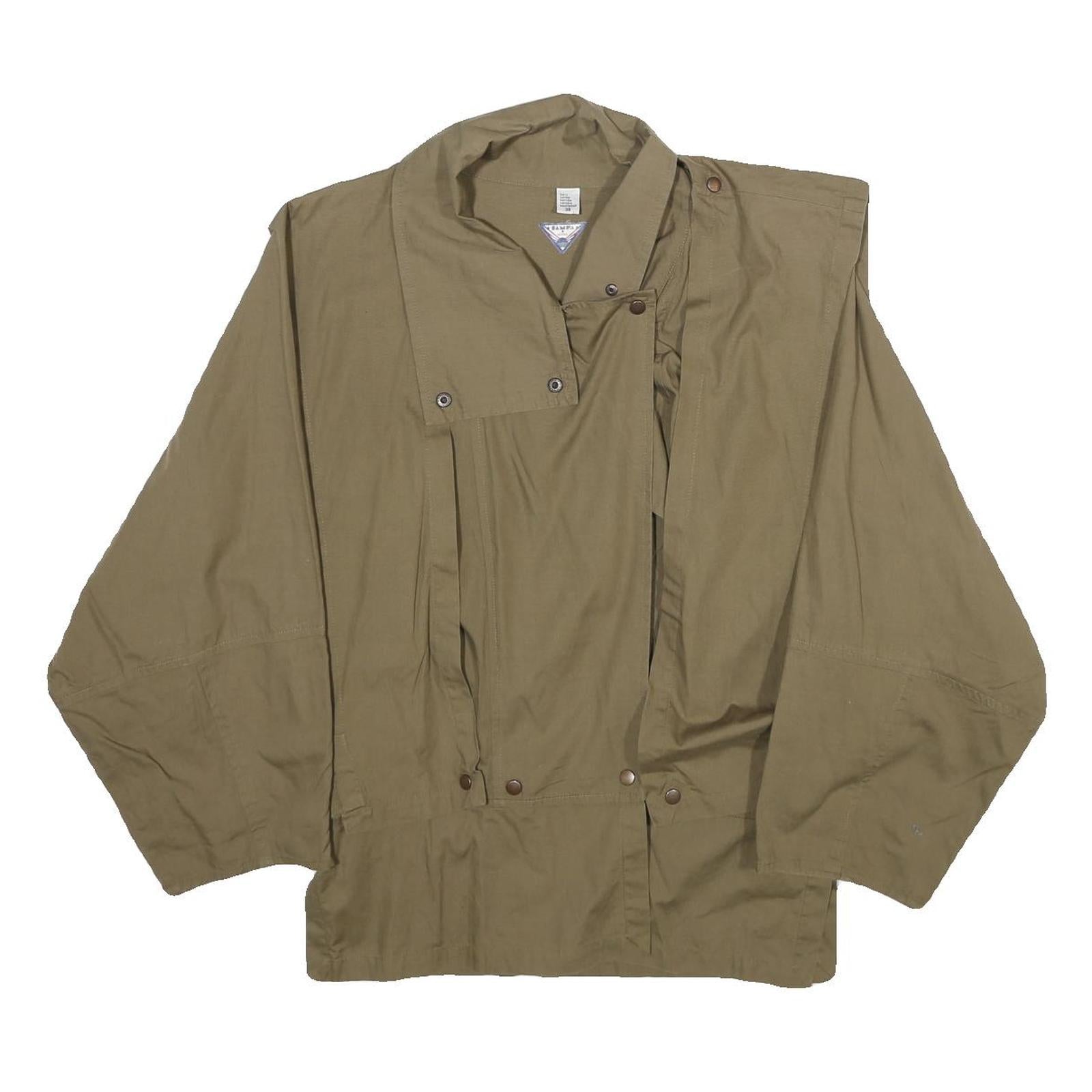 SAMPA SOUND Womens Beige Cotton Button Jacket UK 10 Plain Classic Relaxed Fit Refurbished - N/A refurbished available on Cerqular