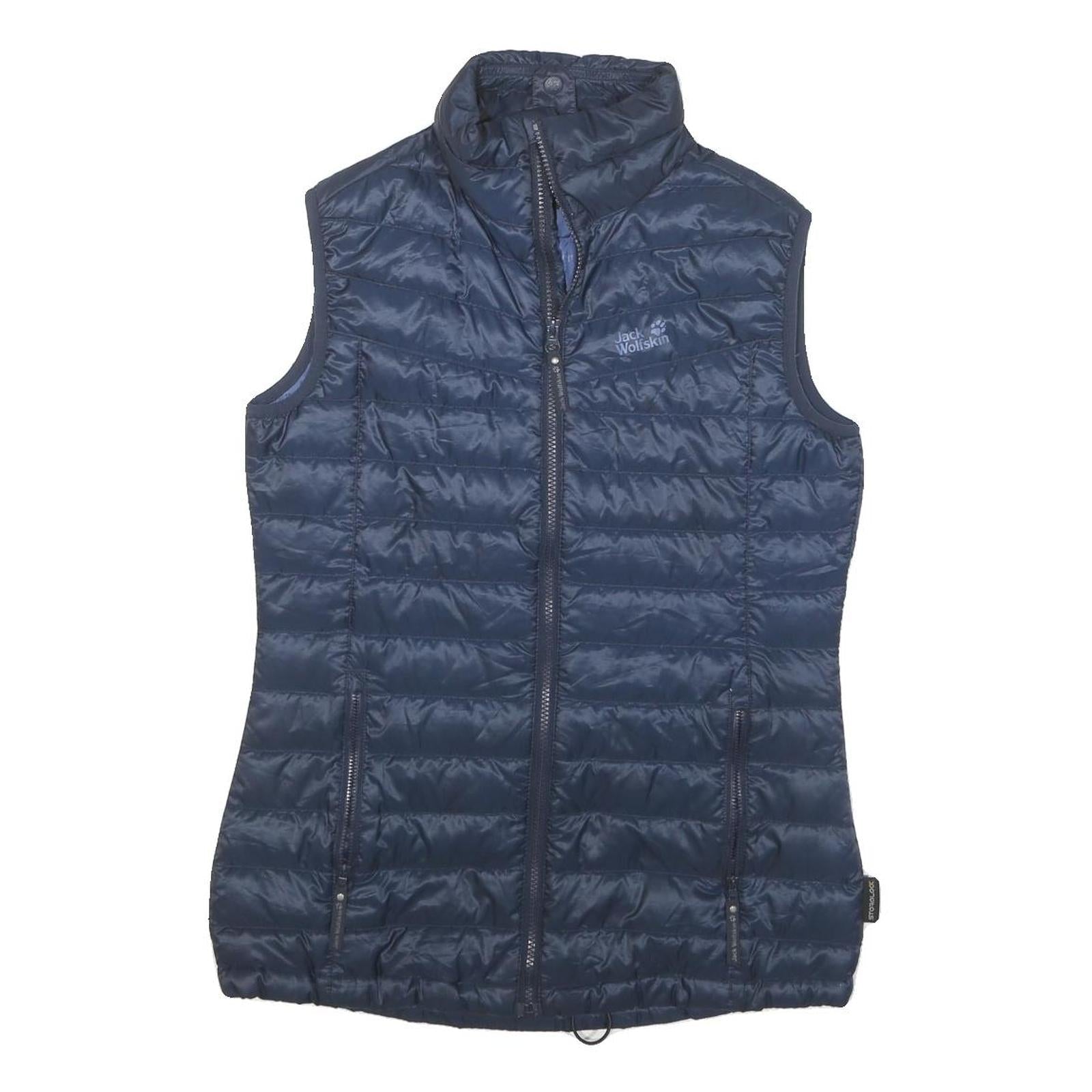 JACK WOLFSKIN Womens Navy Blue Lightweight Quilted Jacket S Polyester Blend Zip Refurbished - N/A refurbished available on Cerqular