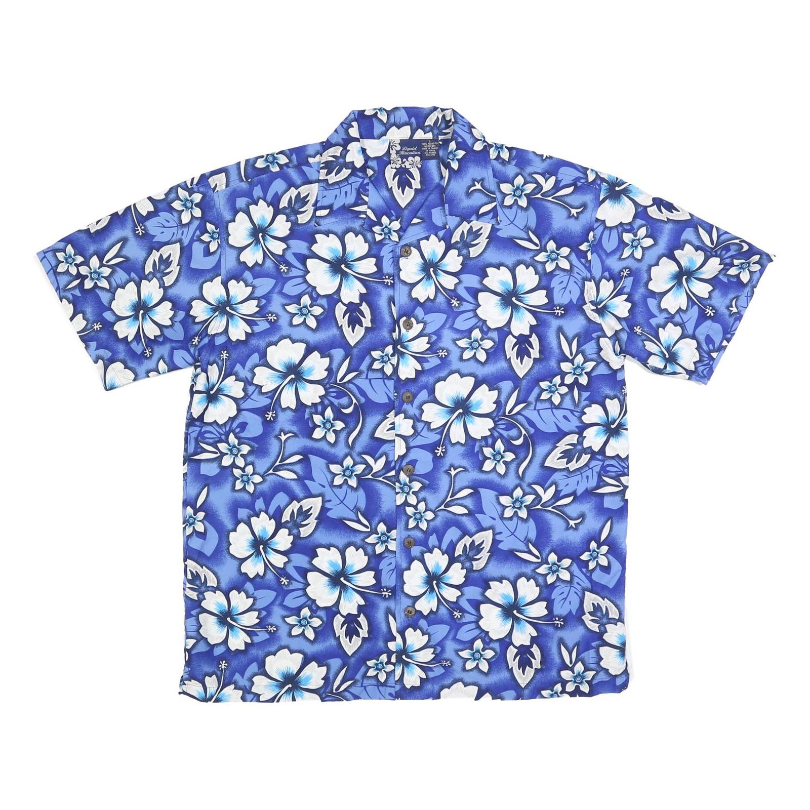 Buy LIQUID HAWAIIAN Mens Blue & White Floral Hawaiian Shirt L Polyester Casual Refurbished - $19.49 LIQUID HAWAIIAN Mens Blue & White Floral Hawaiian Shirt L Polyester Casual Refurbished - N/A refurbished available on Cerqular