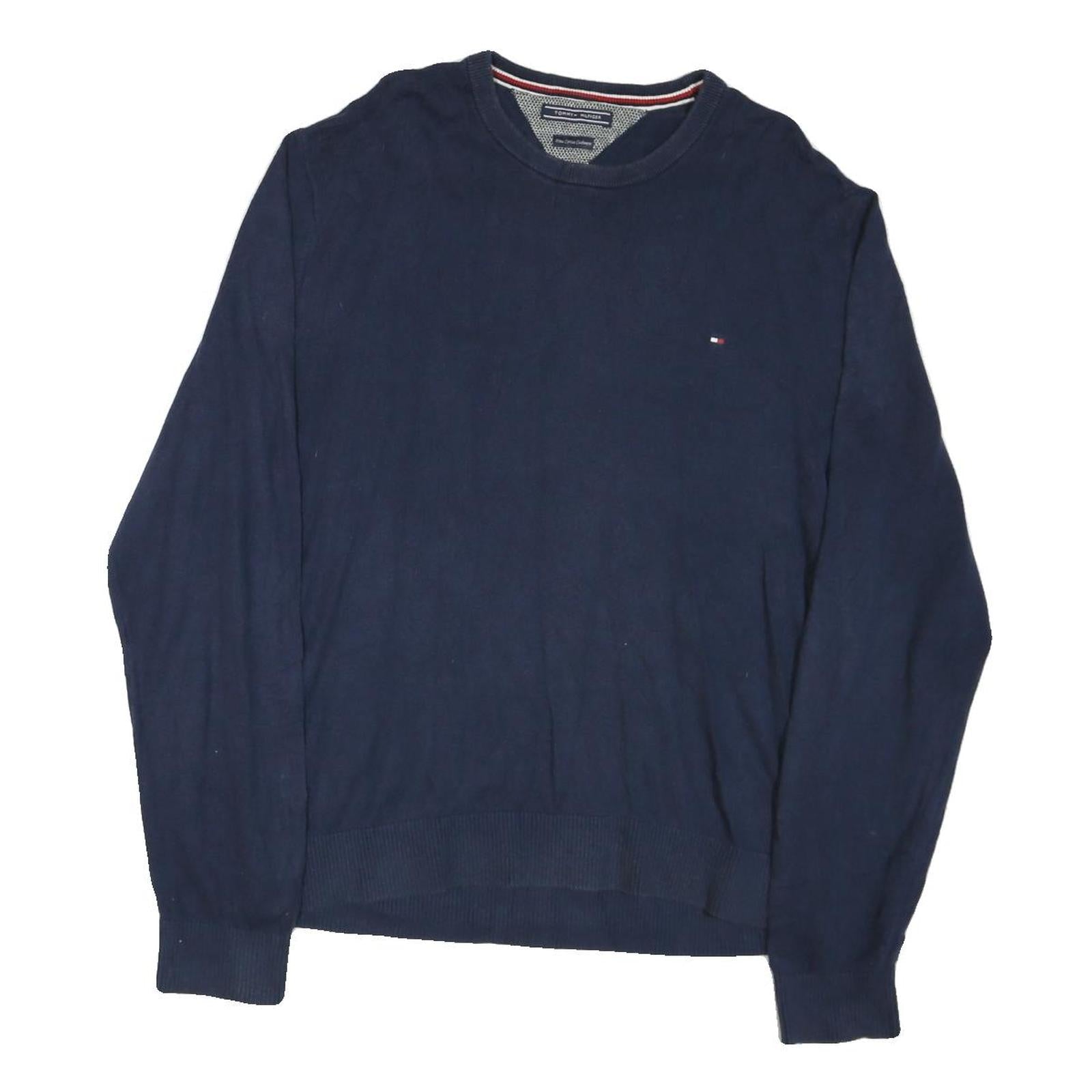 Buy TOMMY HILFIGER Mens Navy Plain Crew Neck Basic Knit Jumper L Cotton Blend Refurbished - $35.09 TOMMY HILFIGER Mens Navy Plain Crew Neck Basic Knit Jumper L Cotton Blend Refurbished - N/A refurbished available on Cerqular