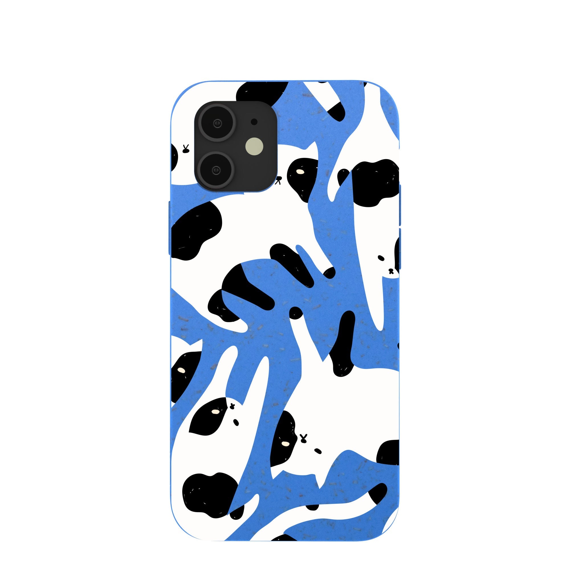 Electric Blue Cat Cow iPhone 12/ iPhone 12 Pro Case Refurbished - Pela Case refurbished available on Cerqular