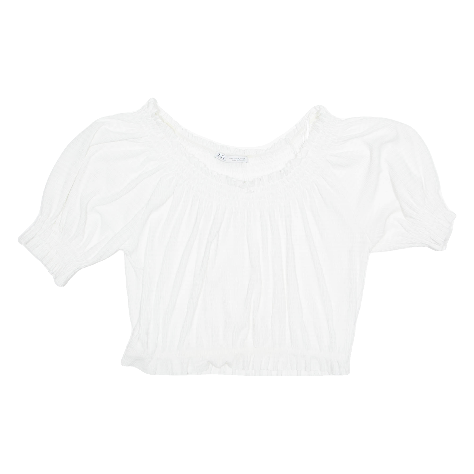 ZARA Womens Top White Off Shoulder S Refurbished - N/A refurbished available on Cerqular