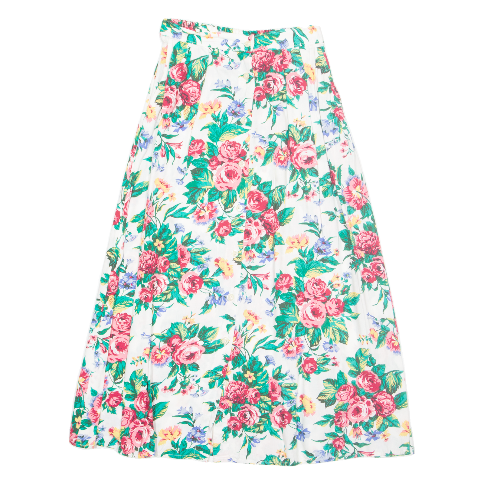 PENDLETON Womens Pleated Skirt Cream Long 90s Floral XS Refurbished - N/A refurbished available on Cerqular