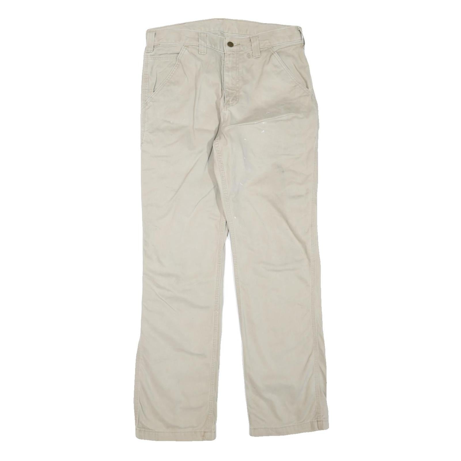 CARHARTT Womens Cotton Blend Beige Regular Waist Zip Trousers W32 L32 Casual Refurbished - N/A refurbished available on Cerqular