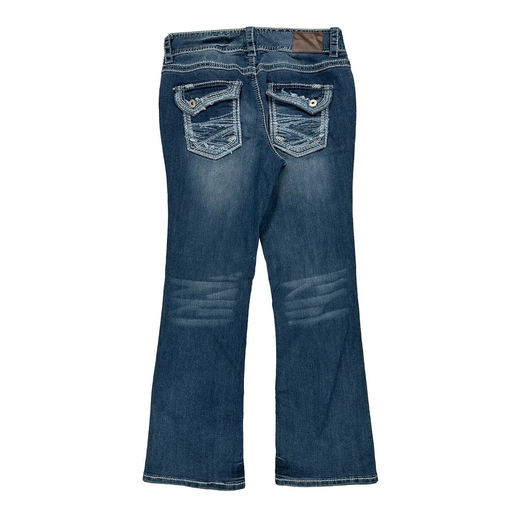 Maurices Boot Cut Jeans - 30W UK 8 Dark Wash Cotton Blend Refurbished - Thrifted (note: this is a term often used to describe second- refurbished available on Cerqular