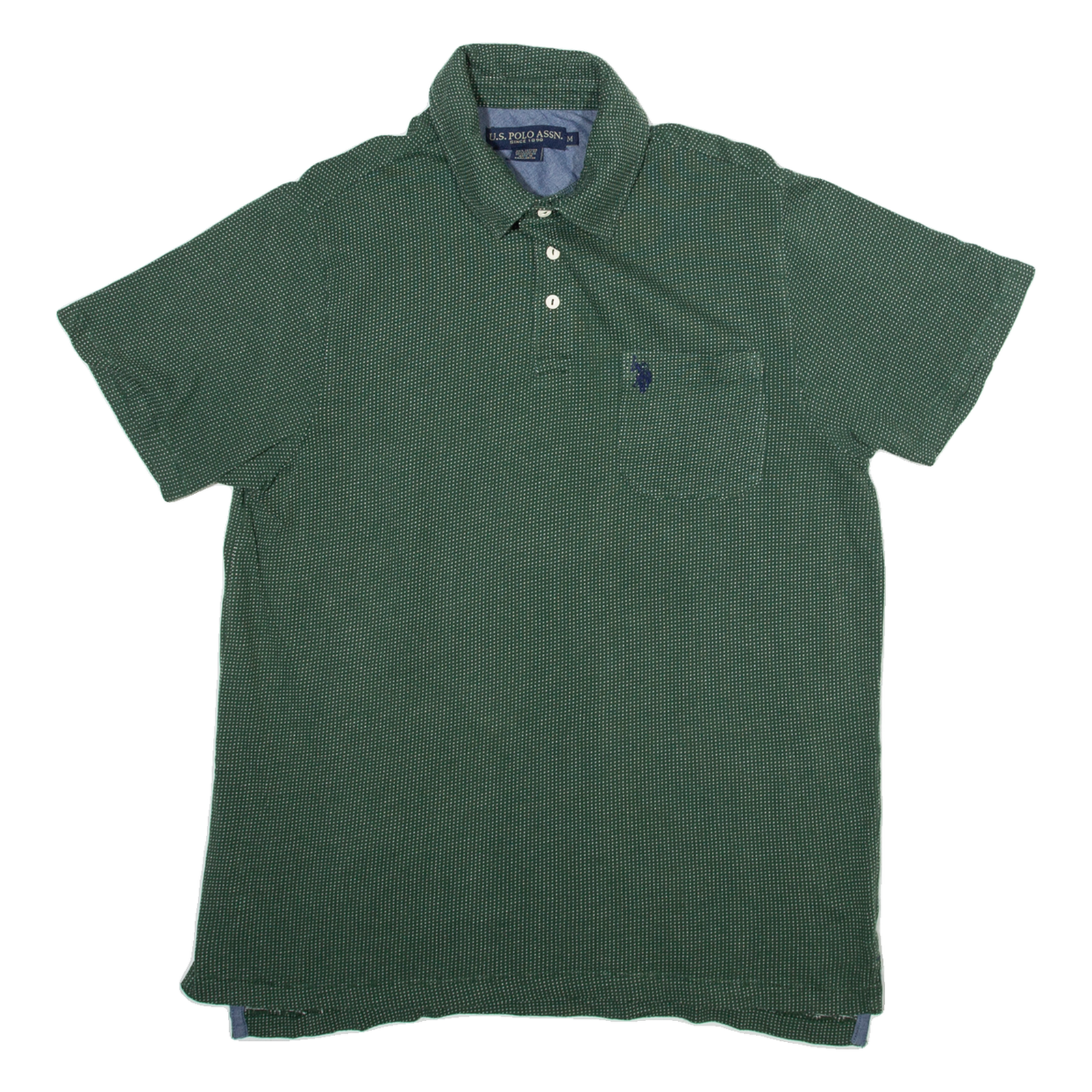 U.S POLO ASSN. Mens Polo Shirt Green Polka Dot M Refurbished - N/A refurbished available on Cerqular