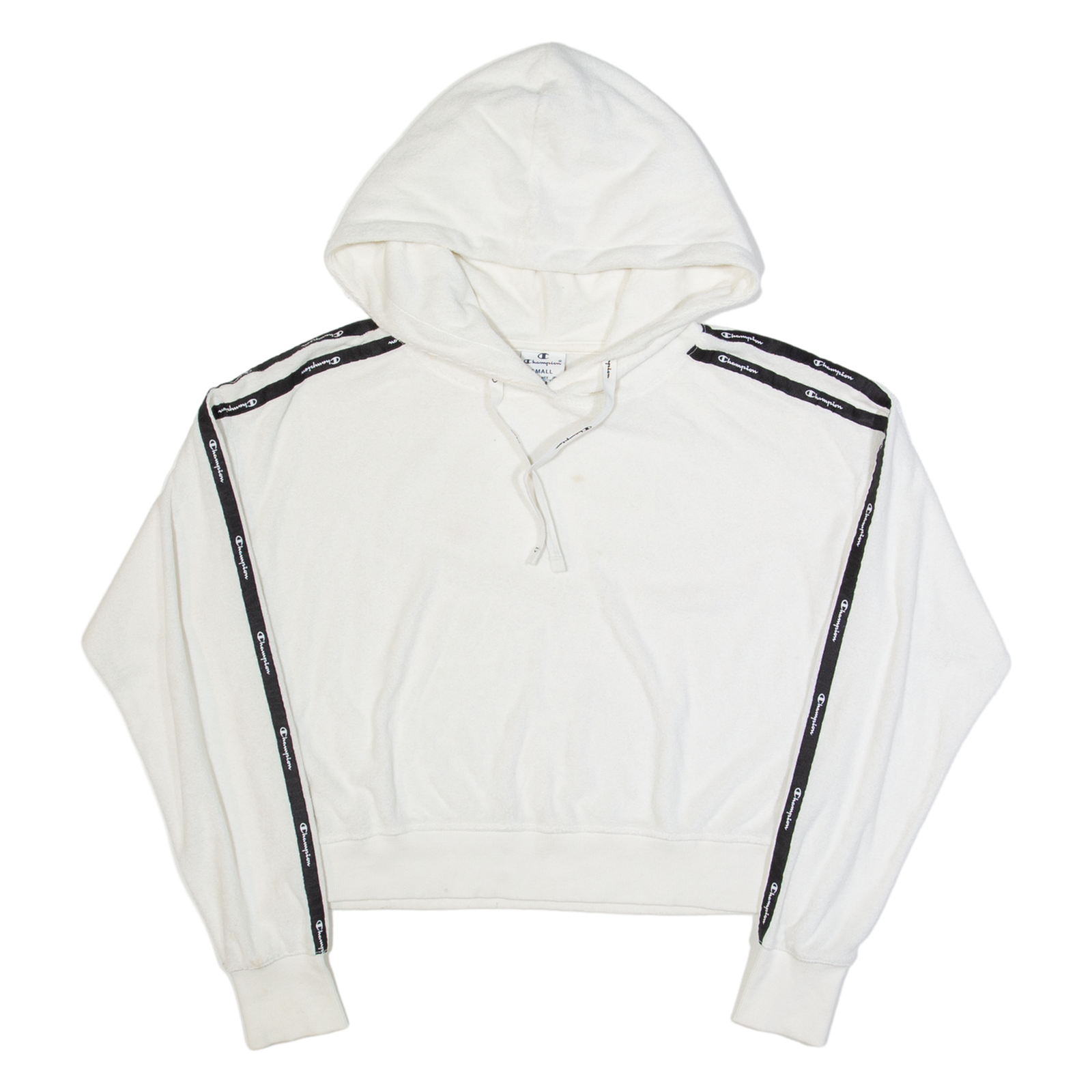 CHAMPION Towelling Cropped Womens White Hoodie S Refurbished - N/A refurbished available on Cerqular