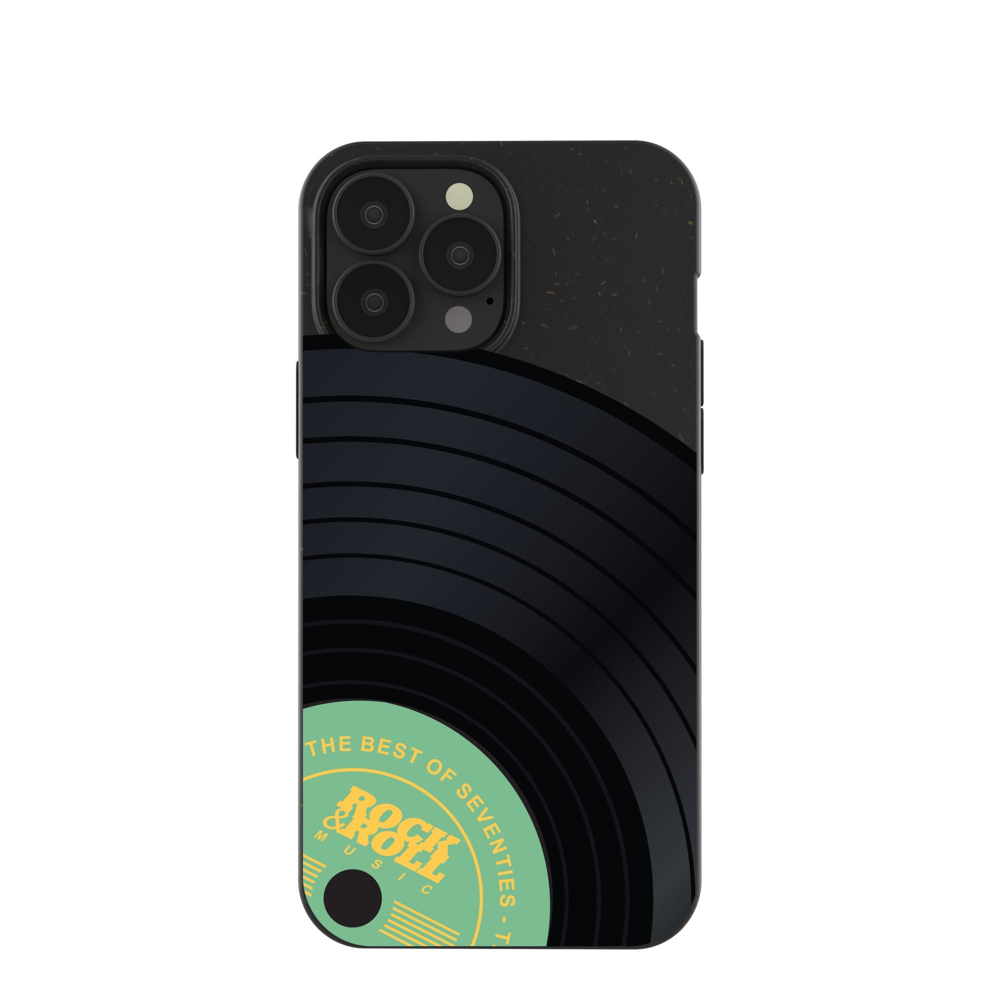Black Vinyl Vibes iPhone 13 Pro Max Case Refurbished - Pela Case refurbished available on Cerqular