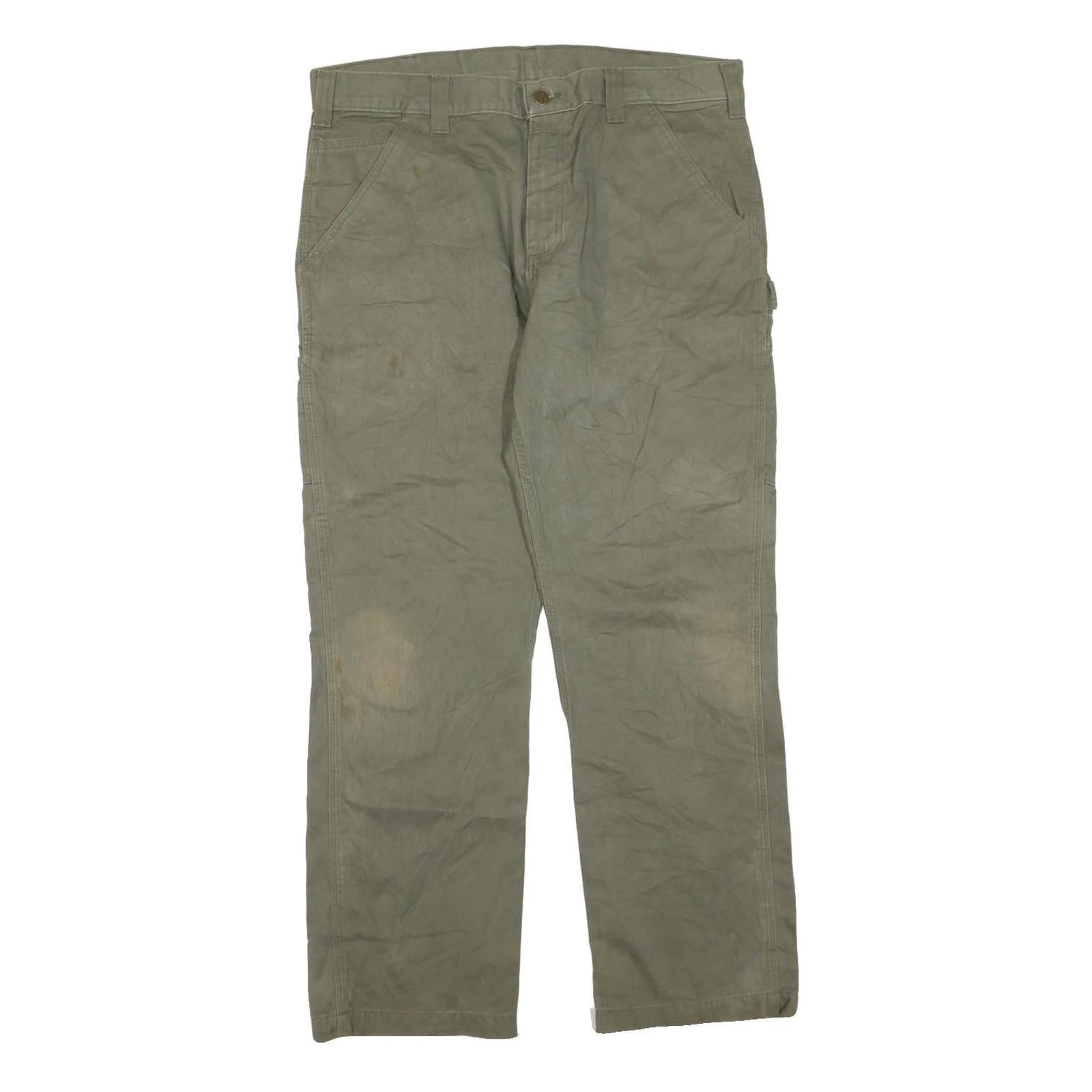 CARHARTT Mens Cotton Blend Regular Fit Trousers W36 L30 Workwear Zip Closure Refurbished - N/A refurbished available on Cerqular