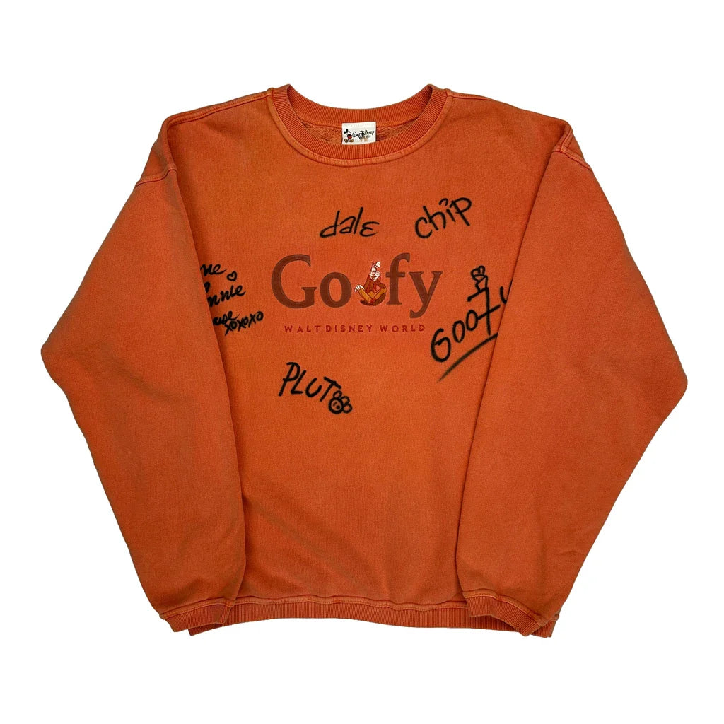 Buy Walt Disney World Disney Graphic Sweatshirt - Large Orange Cotton Refurbished - $40.19 Walt Disney World Disney Graphic Sweatshirt - Large Orange Cotton Refurbished - Thrifted (note: this is a term often used to describe second- refurbished available on Cerqular