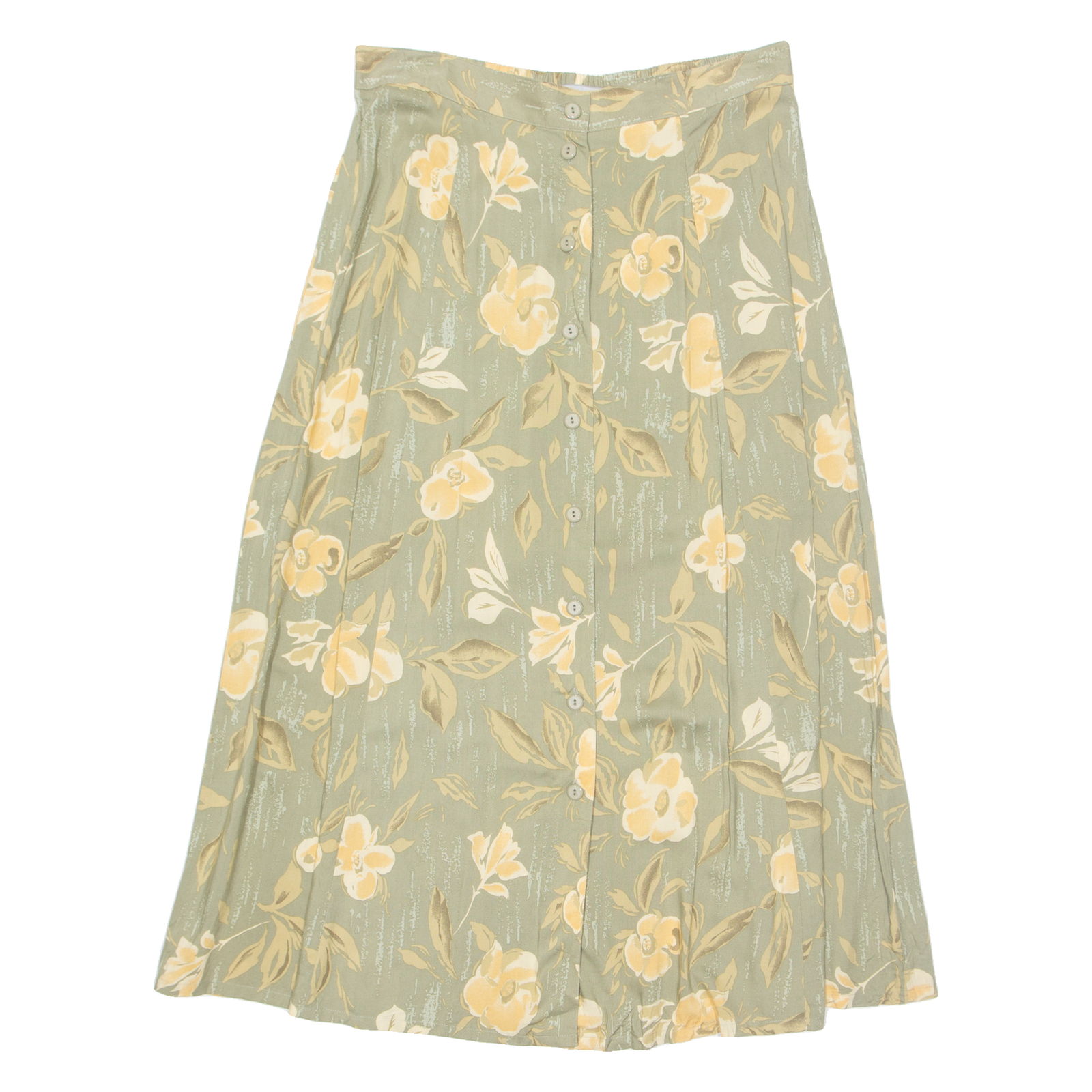 SAG HARBOR Womens A-Line Skirt Green Long 90s Floral L Refurbished - N/A refurbished available on Cerqular