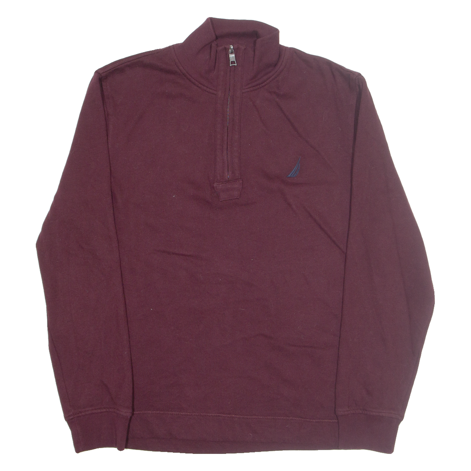 NAUTICA Mens Sweatshirt Maroon 1/4 Zip L Refurbished - N/A refurbished available on Cerqular