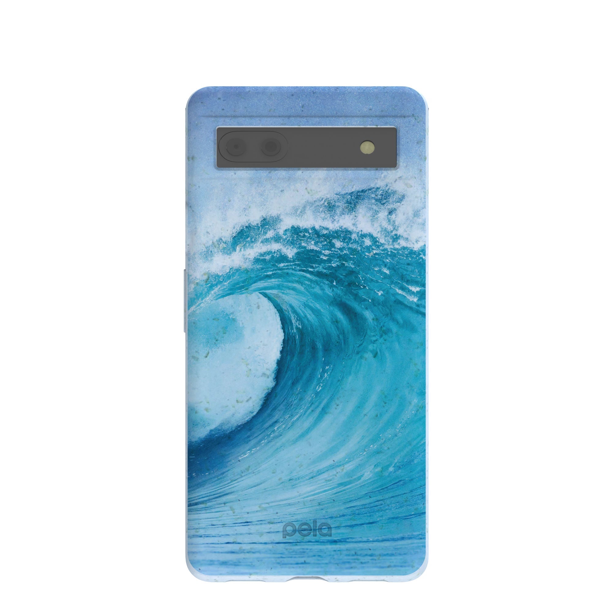 Powder Blue Big Wave Google Pixel 6a Case Refurbished - Pela Case refurbished available on Cerqular