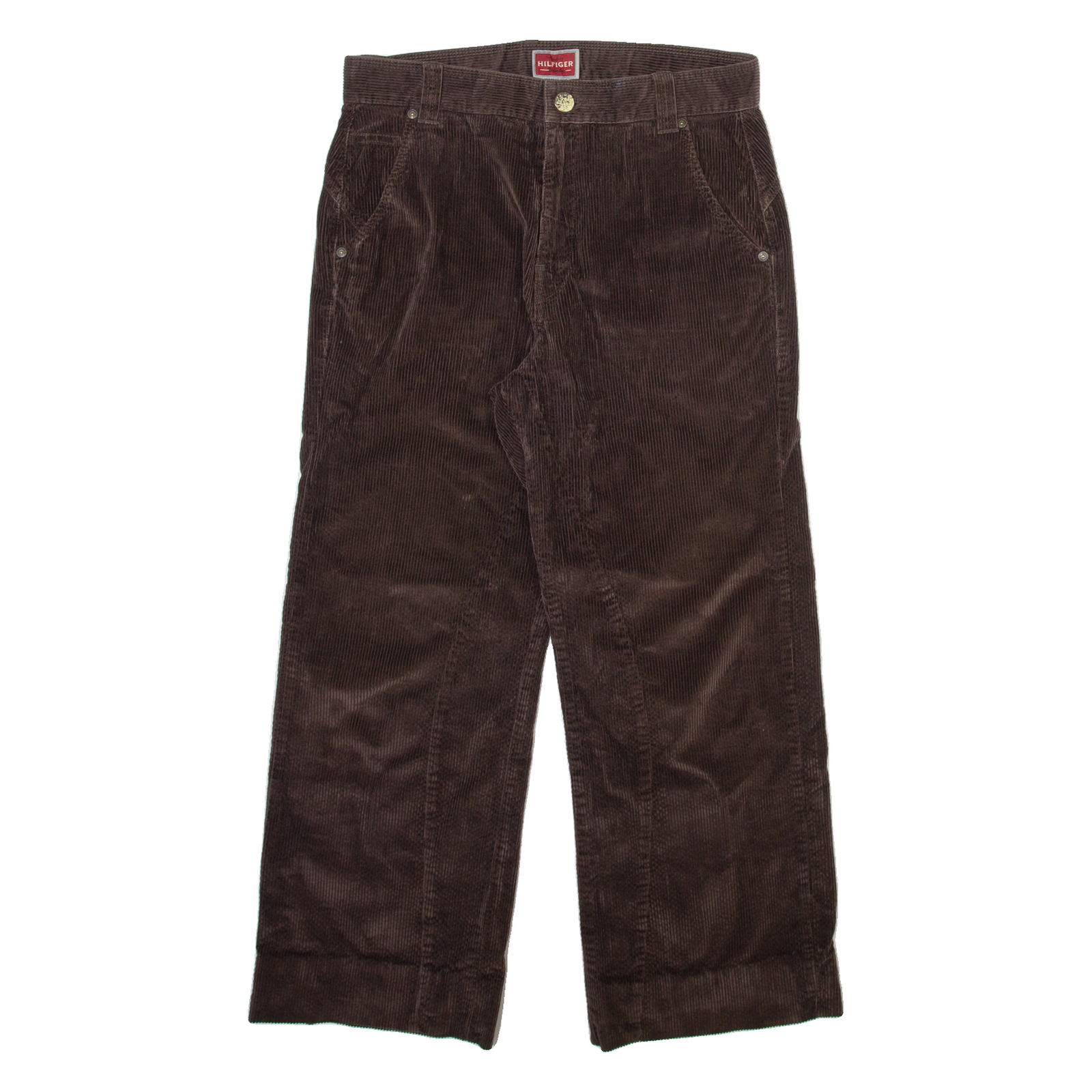 TOMMY HILFIGER Mens Corduroy Trousers Brown Regular Straight W31 L26 Refurbished - N/A refurbished available on Cerqular