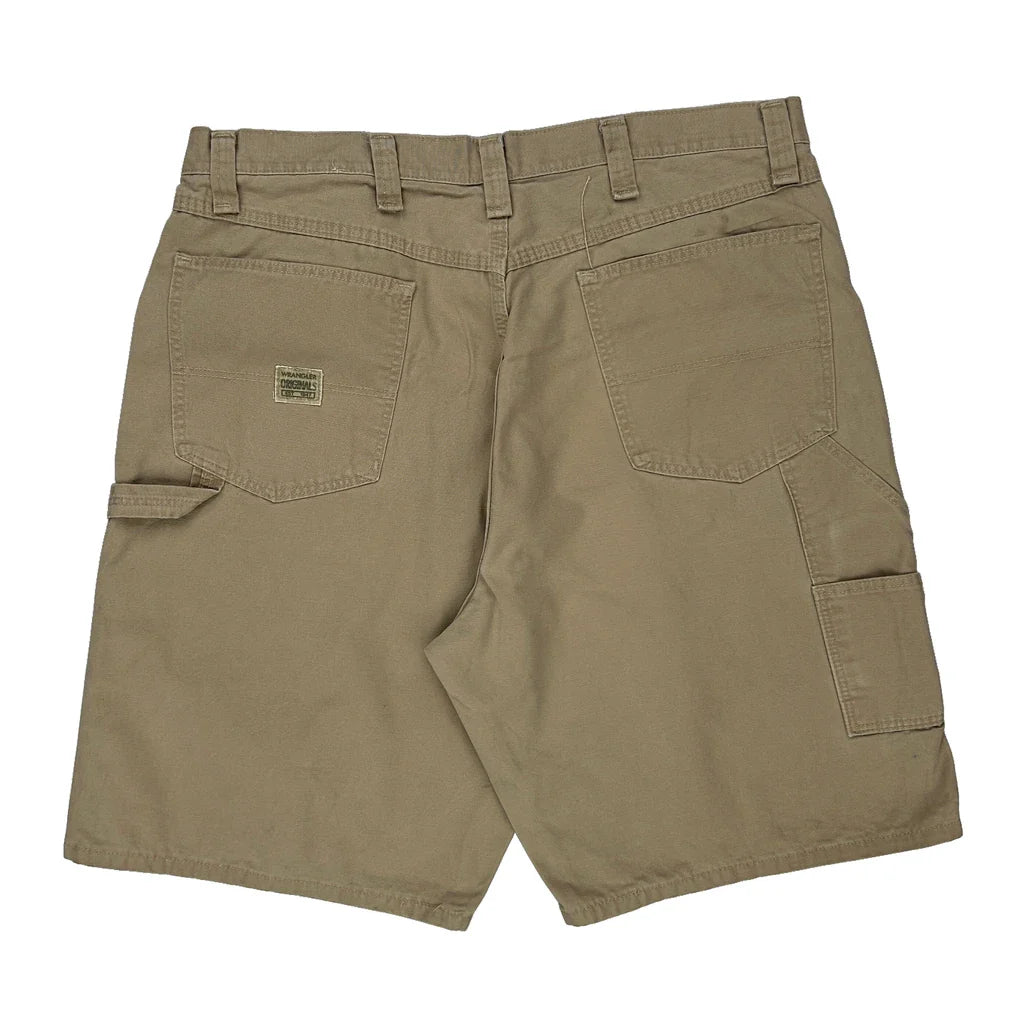 Wrangler Carpenter Shorts - 37W 10L Khaki Cotton Refurbished - Thrifted (note: this is a term often used to describe second- refurbished available on Cerqular