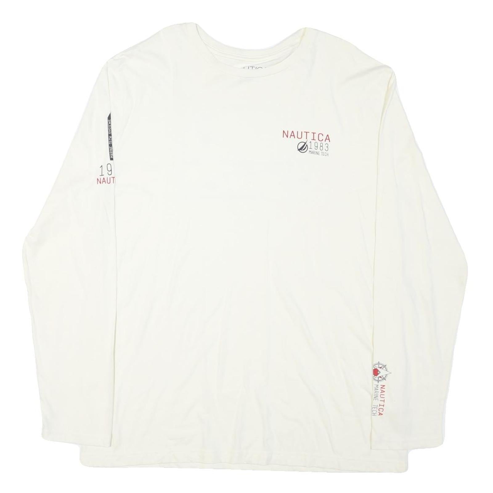 Buy NAUTICA Mens White Long Sleeve Crew Neck Cotton Blend T-Shirt 2XL Marine Tech Refurbished - $32.49 NAUTICA Mens White Long Sleeve Crew Neck Cotton Blend T-Shirt 2XL Marine Tech Refurbished - N/A refurbished available on Cerqular