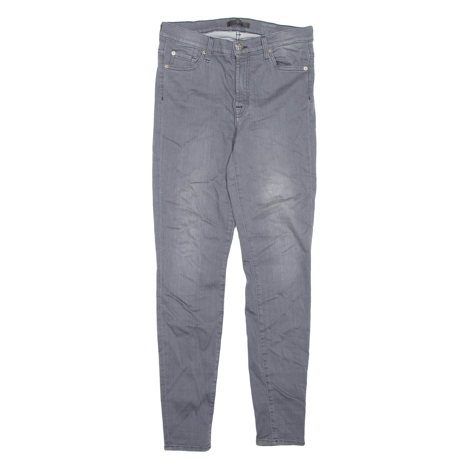 7 FOR ALL MANKIND Womens Jeans Grey Regular Skinny Stone Wash W28 L29 Refurbished - N/A refurbished available on Cerqular