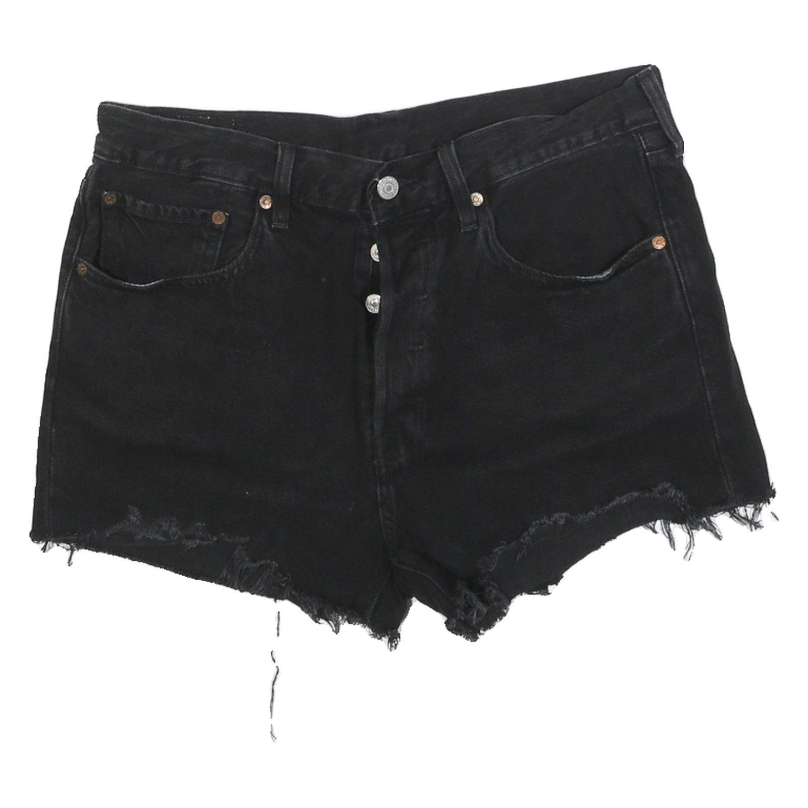 LEVI'S Womens Shorts Black Denim Cut-Off M W30 Button Fly Casual Style Refurbished - N/A refurbished available on Cerqular