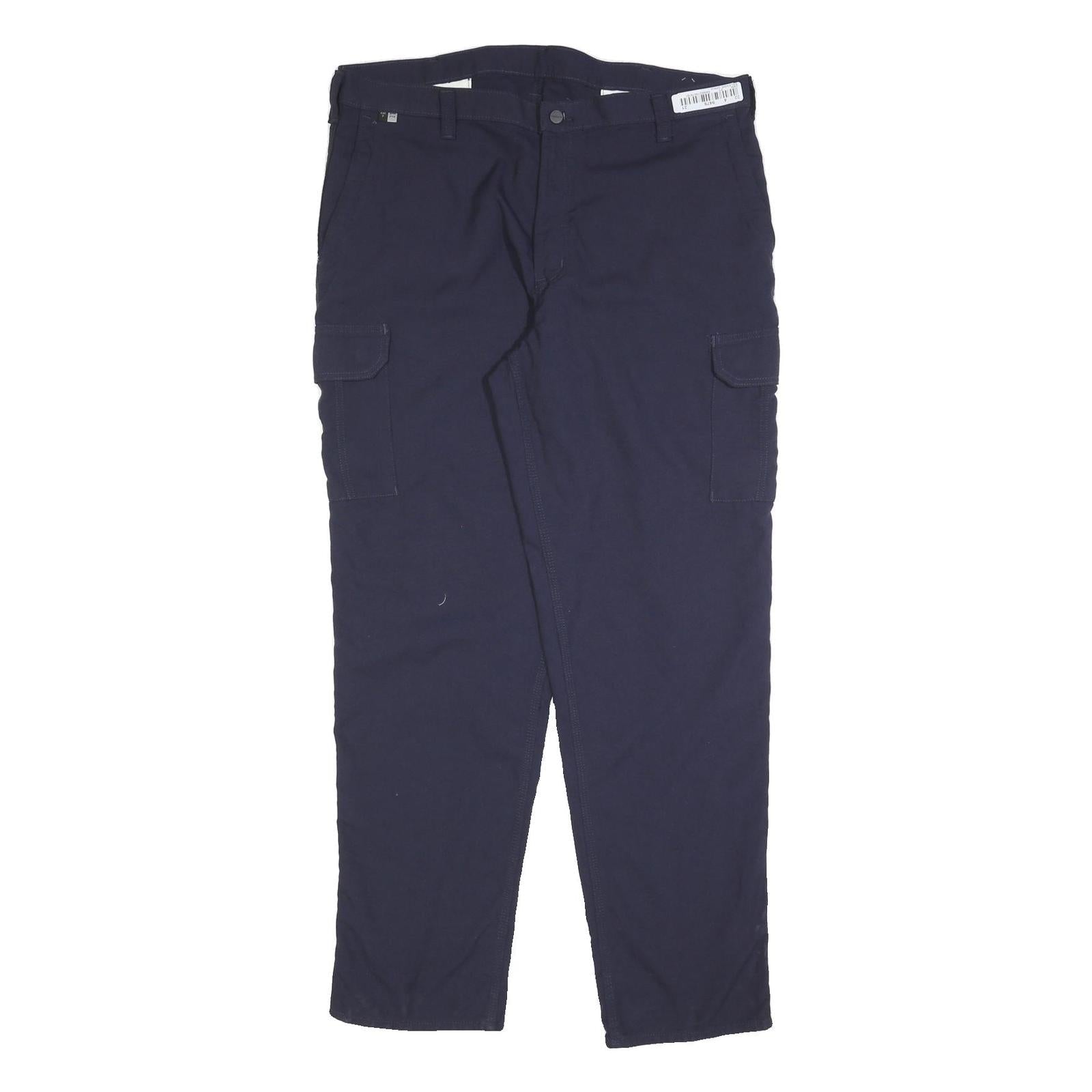CARHARTT Mens Relaxed Navy Blue Cotton Blend Cargo Trousers W40 L34 Workwear Refurbished - N/A refurbished available on Cerqular