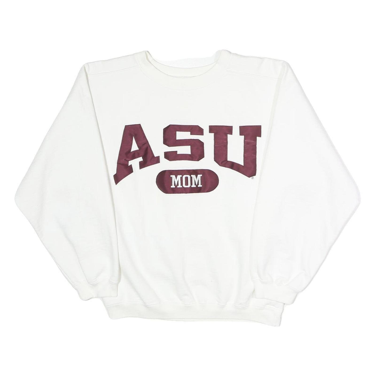 THE COTTON EXCHANGE Womens White ASU Mom Crew Neck S Sweatshirt Cotton Blend Refurbished - N/A refurbished available on Cerqular