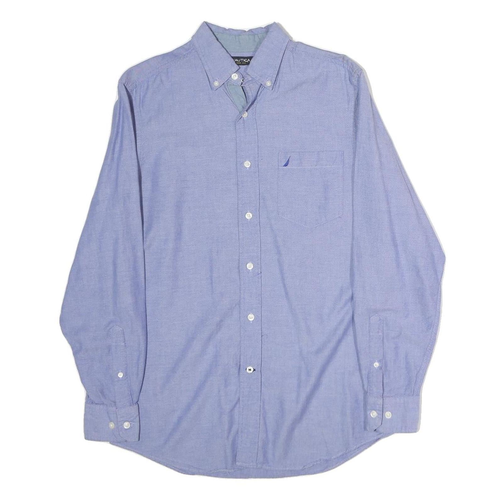 NAUTICA Mens Blue Button-Down Oxford Shirt S Casual Cotton Blend Long Sleeve Refurbished - N/A refurbished available on Cerqular