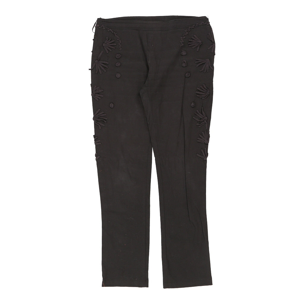 Cavalli Class Trousers - 33W UK 14 Black Cotton | Size: UK 14 Refurbished - N/A (Preloved Designer is not a specific brand, it refurbished available on Cerqular