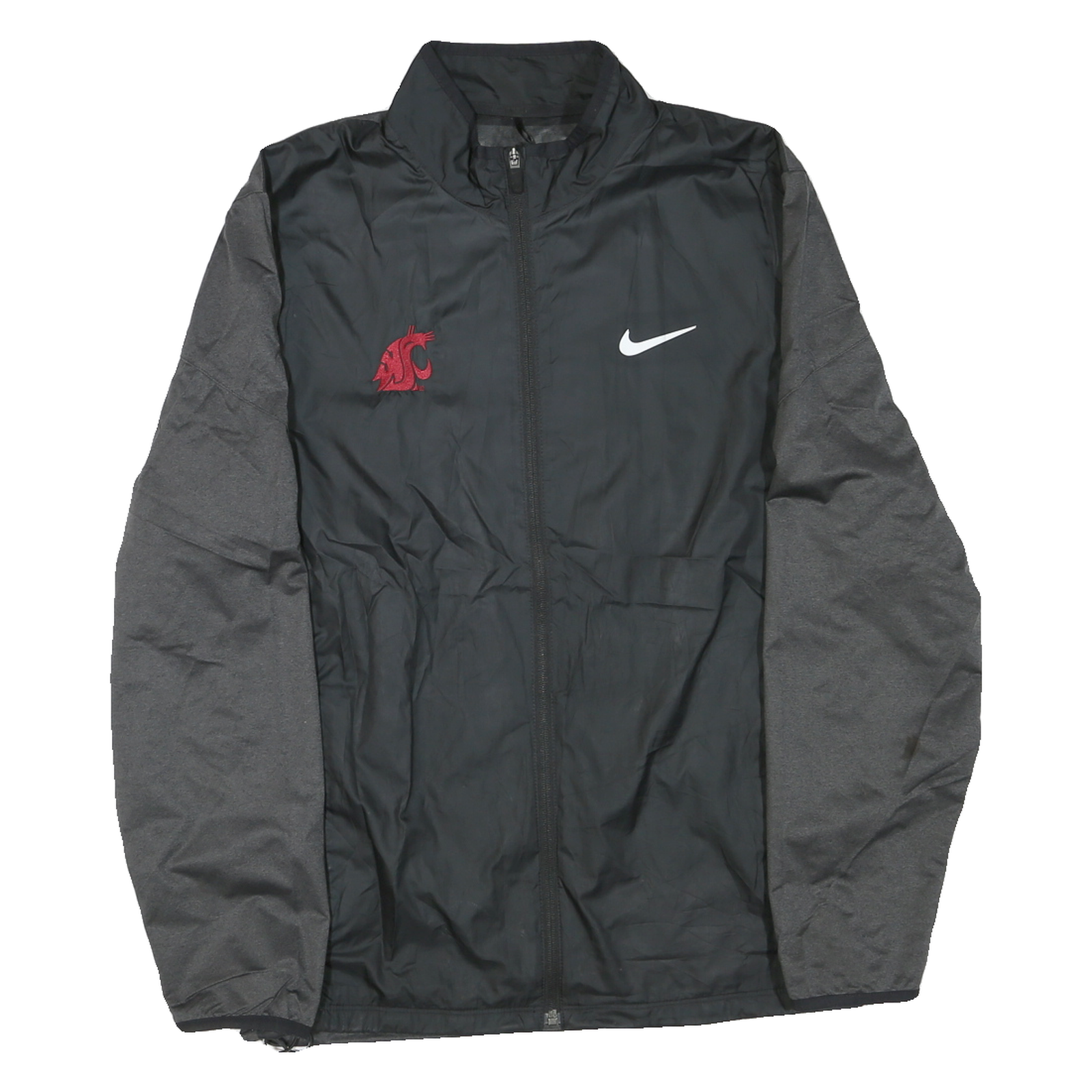NIKE Mens Black & Grey Sports Zip Jacket S Polyester Blend Lightweight Refurbished - N/A refurbished available on Cerqular