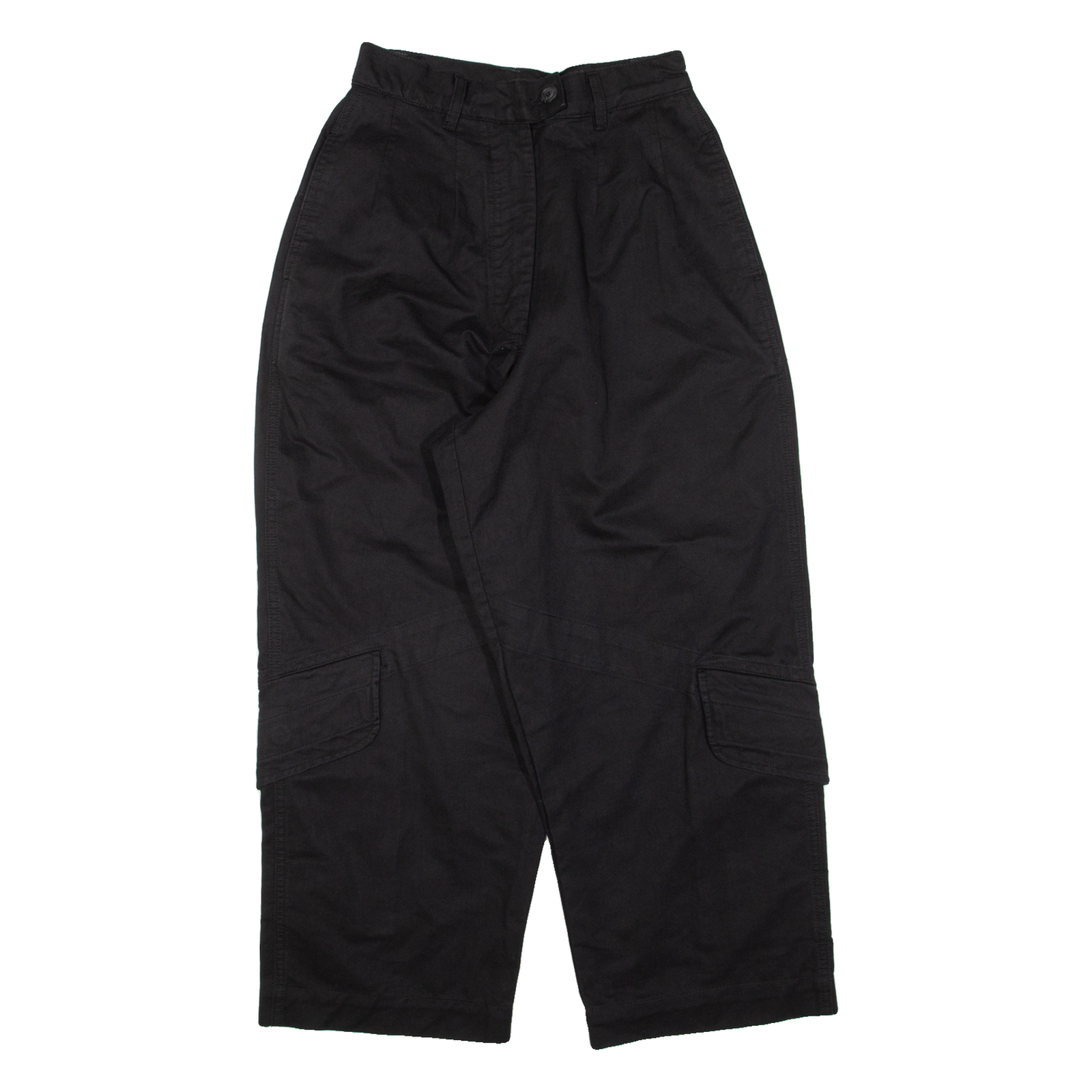 BLACK STUDIOS Cropped Womens Trousers Black Relaxed Straight W23 L23 Refurbished - N/A refurbished available on Cerqular
