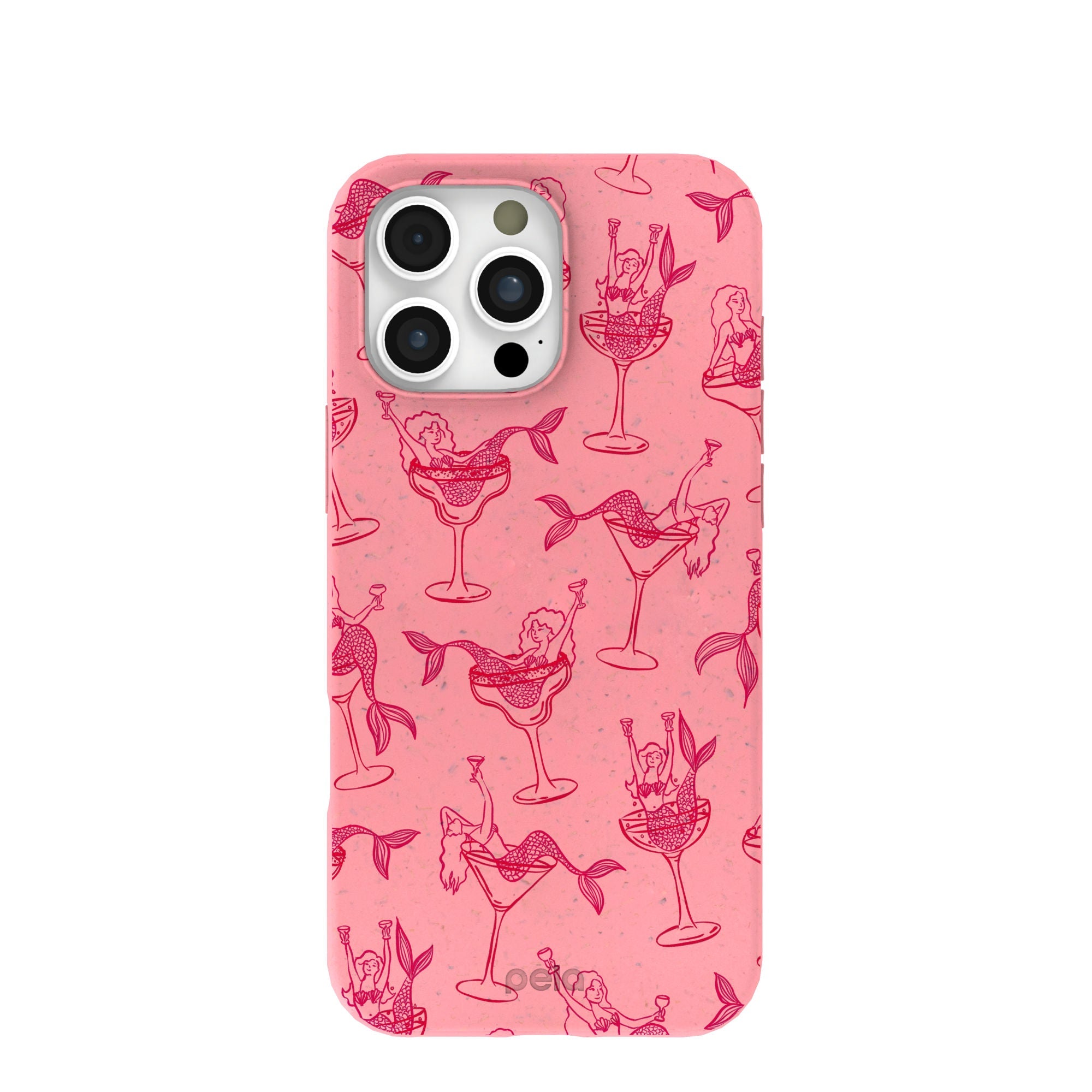Bubblegum Pink Mermaid Cocktail iPhone 16 Pro Max Case Refurbished - Pela Case refurbished available on Cerqular