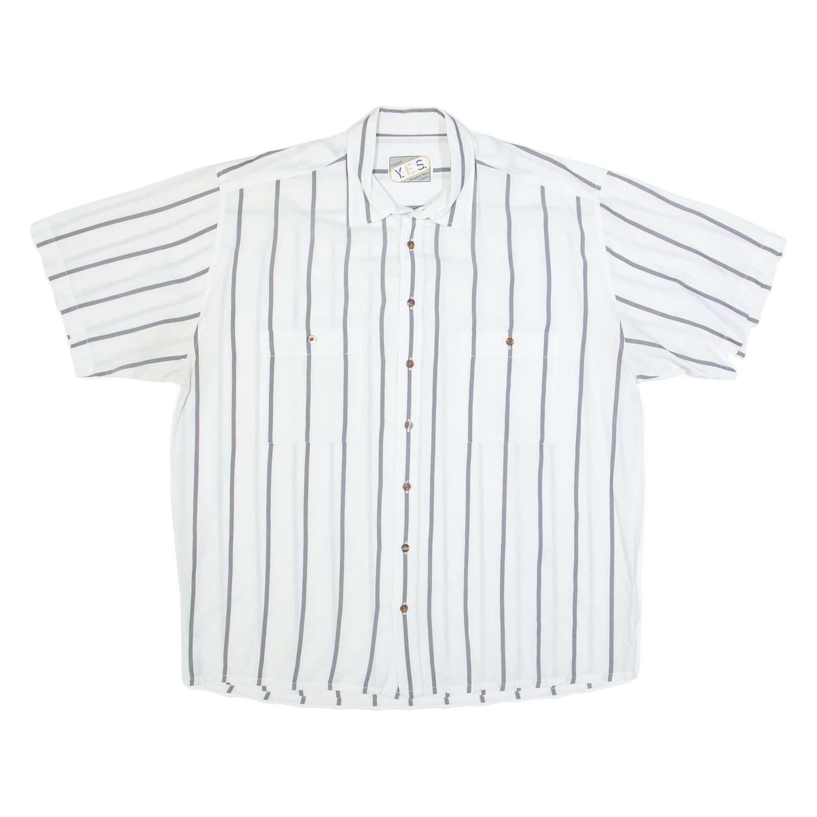 YES Mens Shirt White 90s Striped XL Refurbished - N/A refurbished available on Cerqular