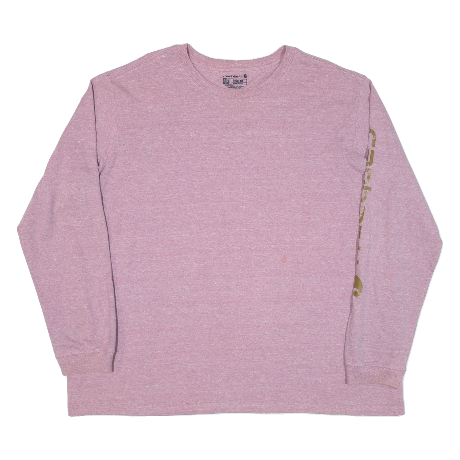 CARHARTT Loose Fit Womens T-Shirt Pink Long Sleeve 2XL Refurbished - N/A refurbished available on Cerqular