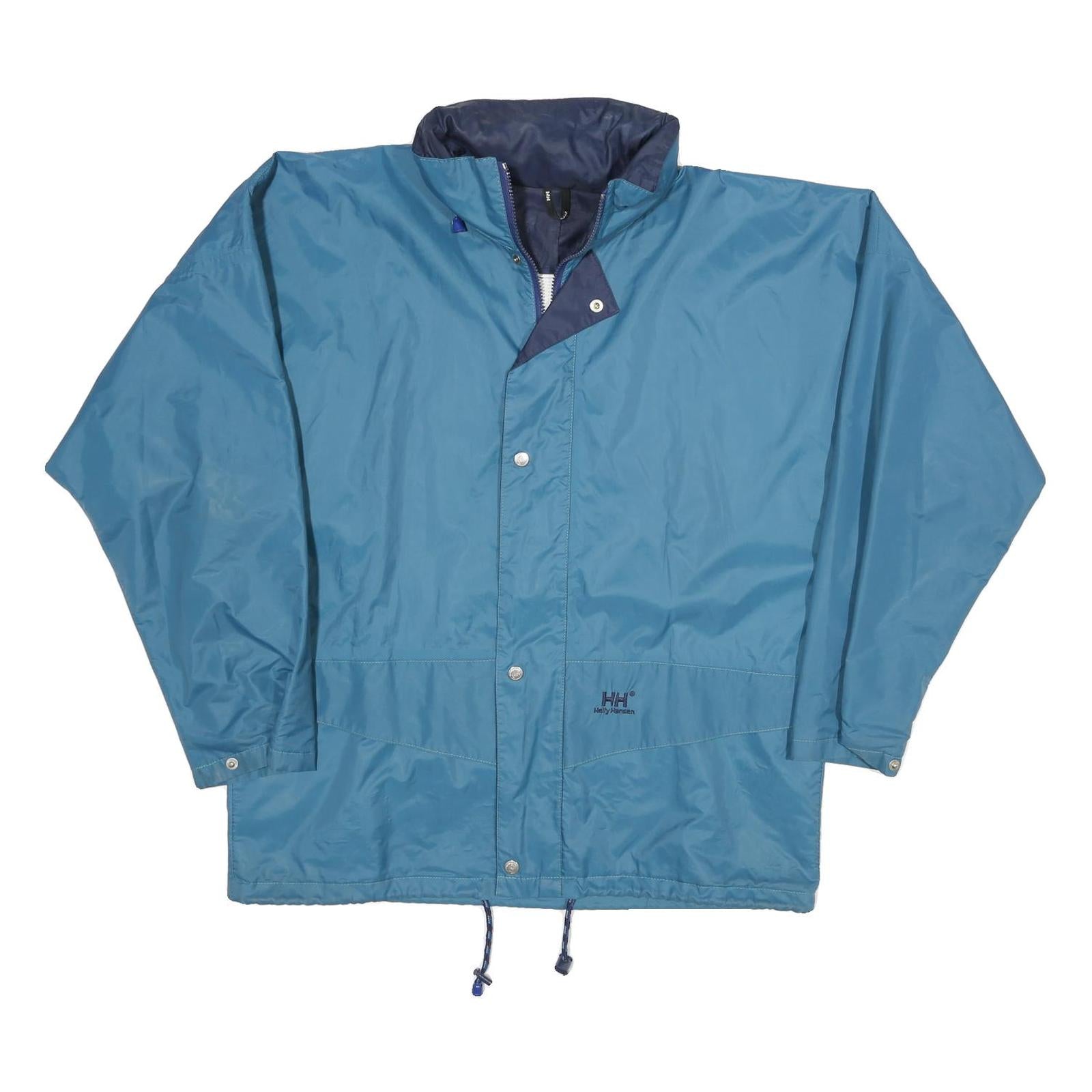 HELLY HANSEN Mens Blue & Navy Outdoor Jacket L Polyester Blend Windbreaker Zip Refurbished - N/A refurbished available on Cerqular