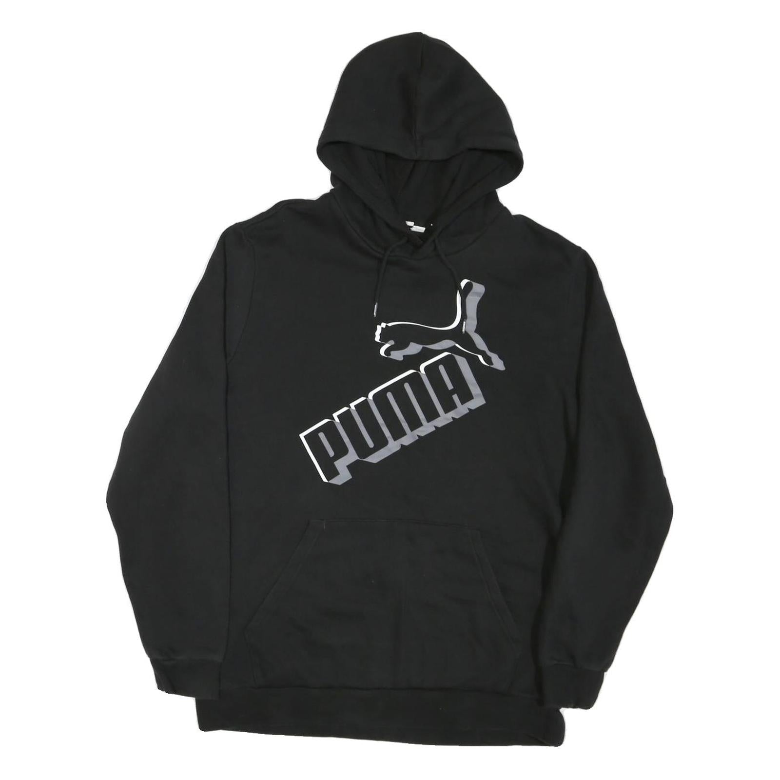 PUMA Mens Black Hoodie L Cotton Blend Casual Pullover Sweatshirt Refurbished - N/A refurbished available on Cerqular