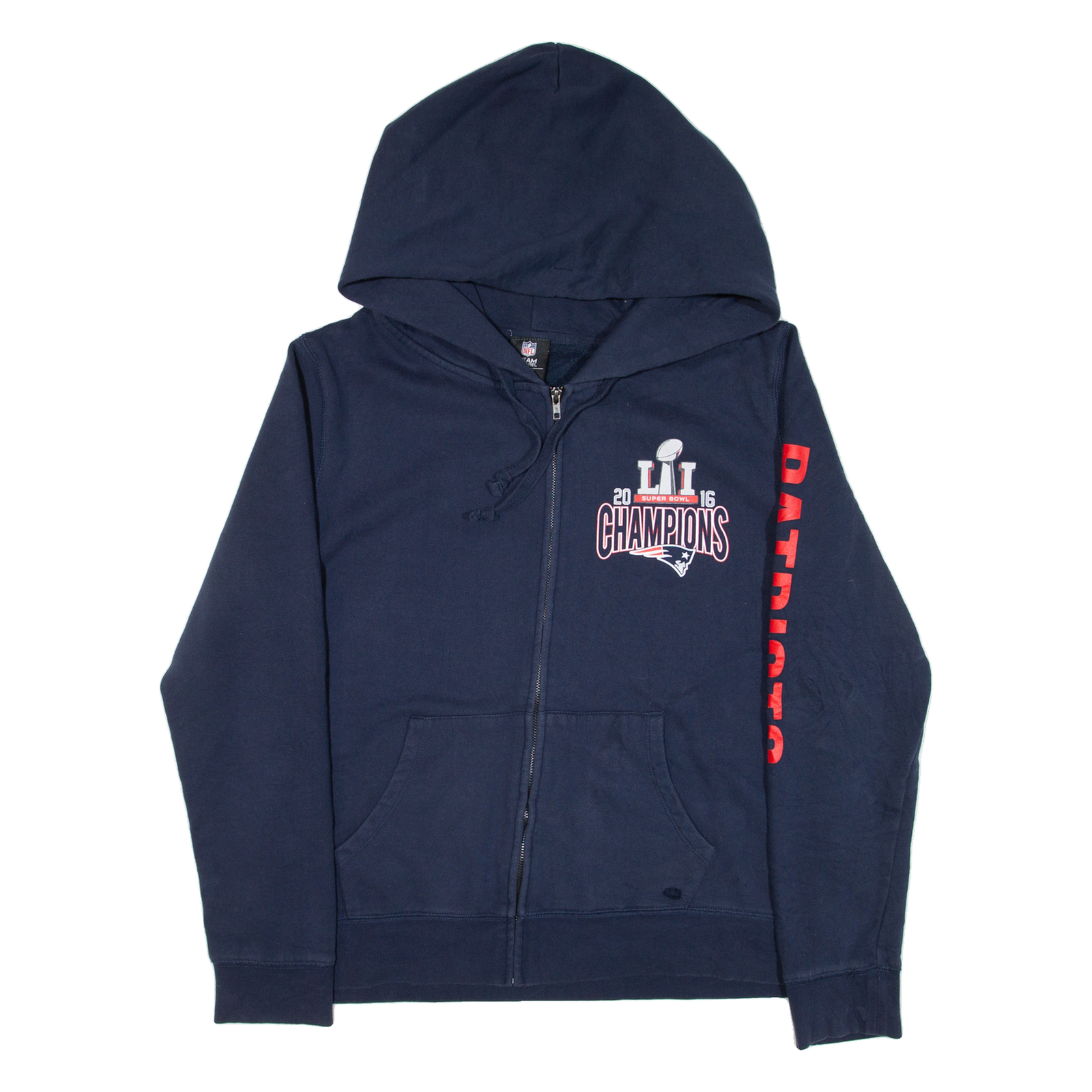 NFL New England Patriots Womens Blue Hoodie Full Zip USA L Refurbished - N/A refurbished available on Cerqular