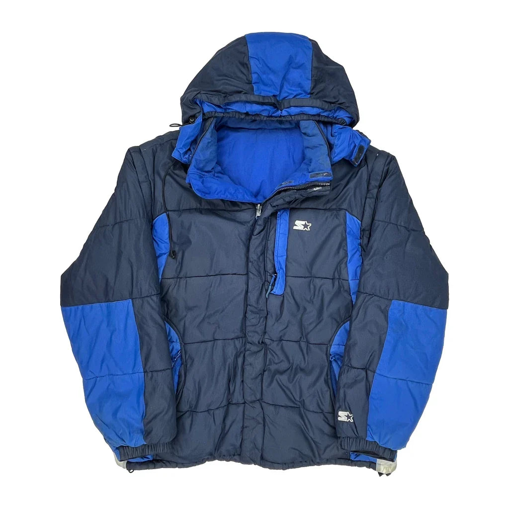 Starter Puffer - Large Blue Down And Feather Refurbished - Thrifted (note: this is a term often used to describe second- refurbished available on Cerqular