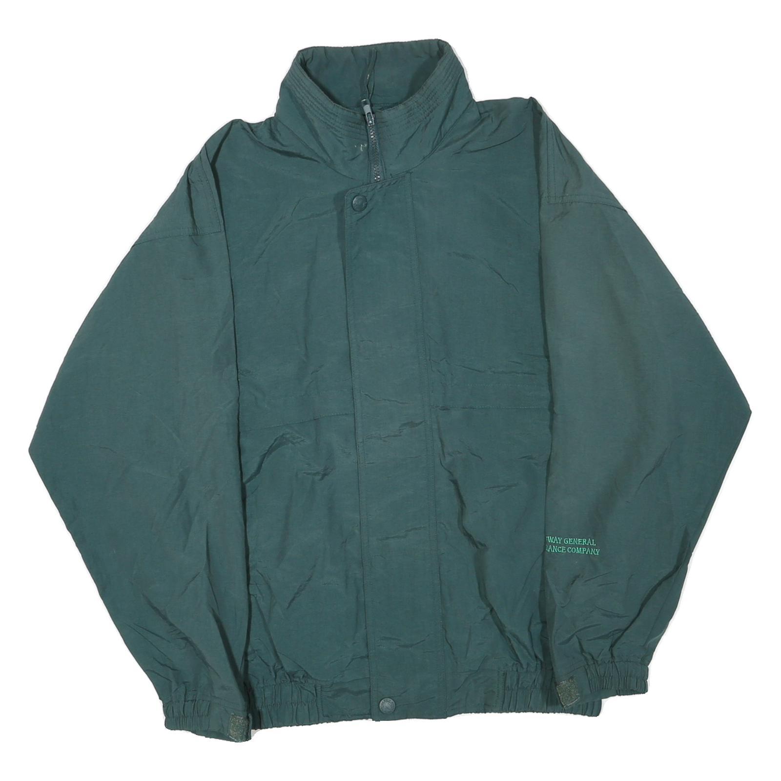 NEWPORT Mens Green Polyester Blend Zip Jacket M Plain Lightweight Workwear Refurbished - N/A refurbished available on Cerqular