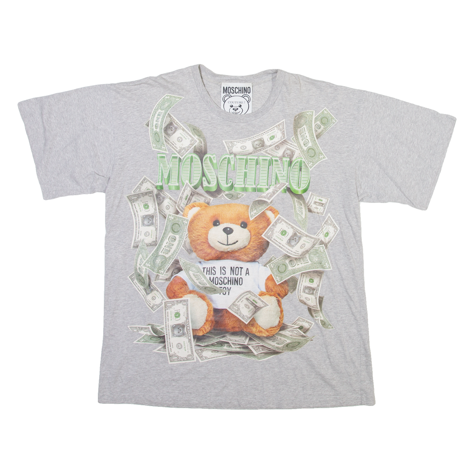 MOSCHINO Mens T-Shirt Grey L Refurbished - N/A refurbished available on Cerqular